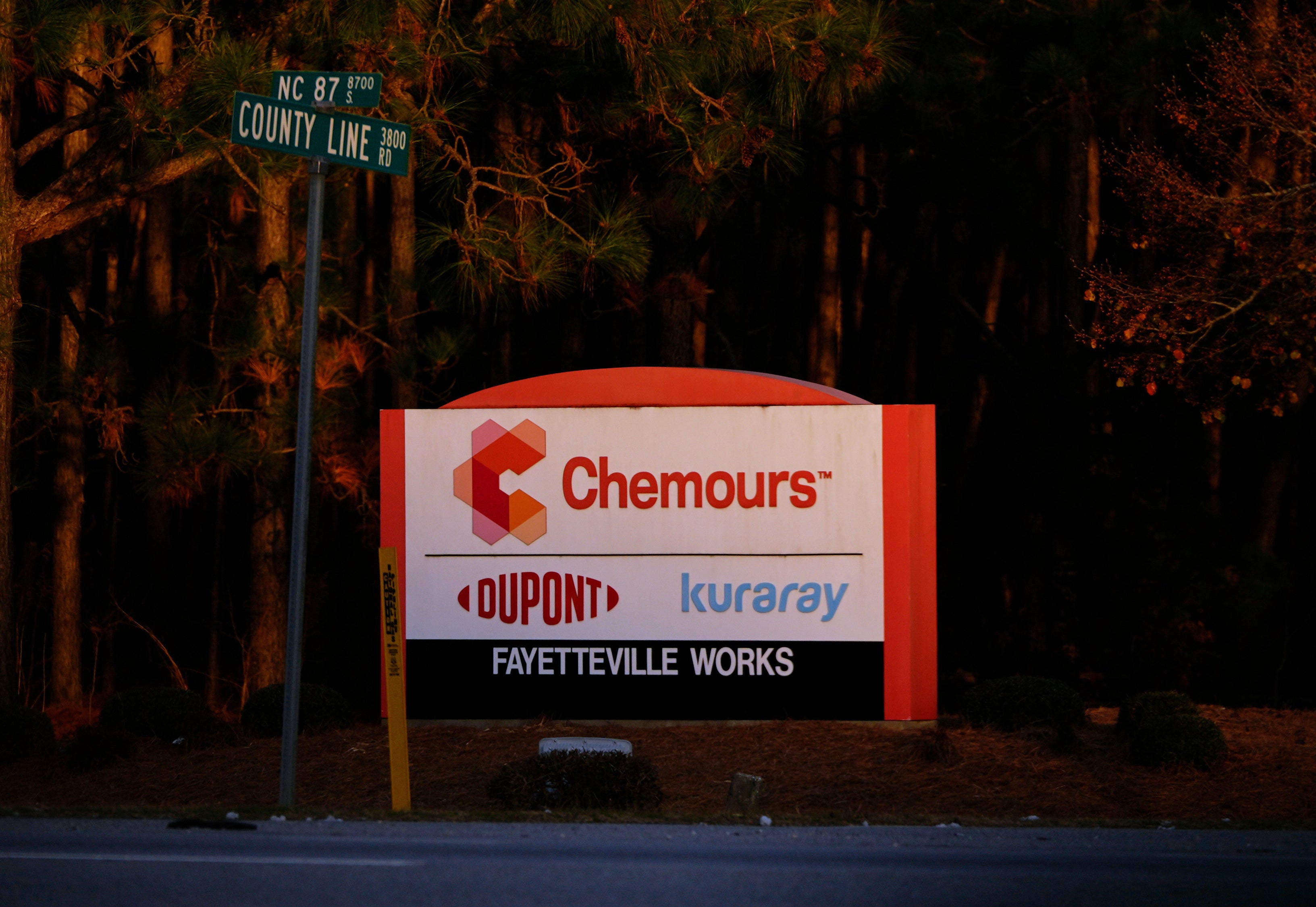 A motion is displayed astatine nan entranceway of Chemours Company, Fayetteville Works successful White Oak, North Carolina