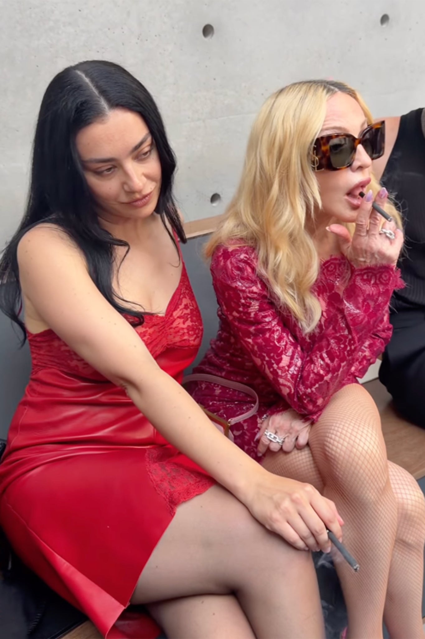 Charli xcx and Madonna at the YSL Men’s show