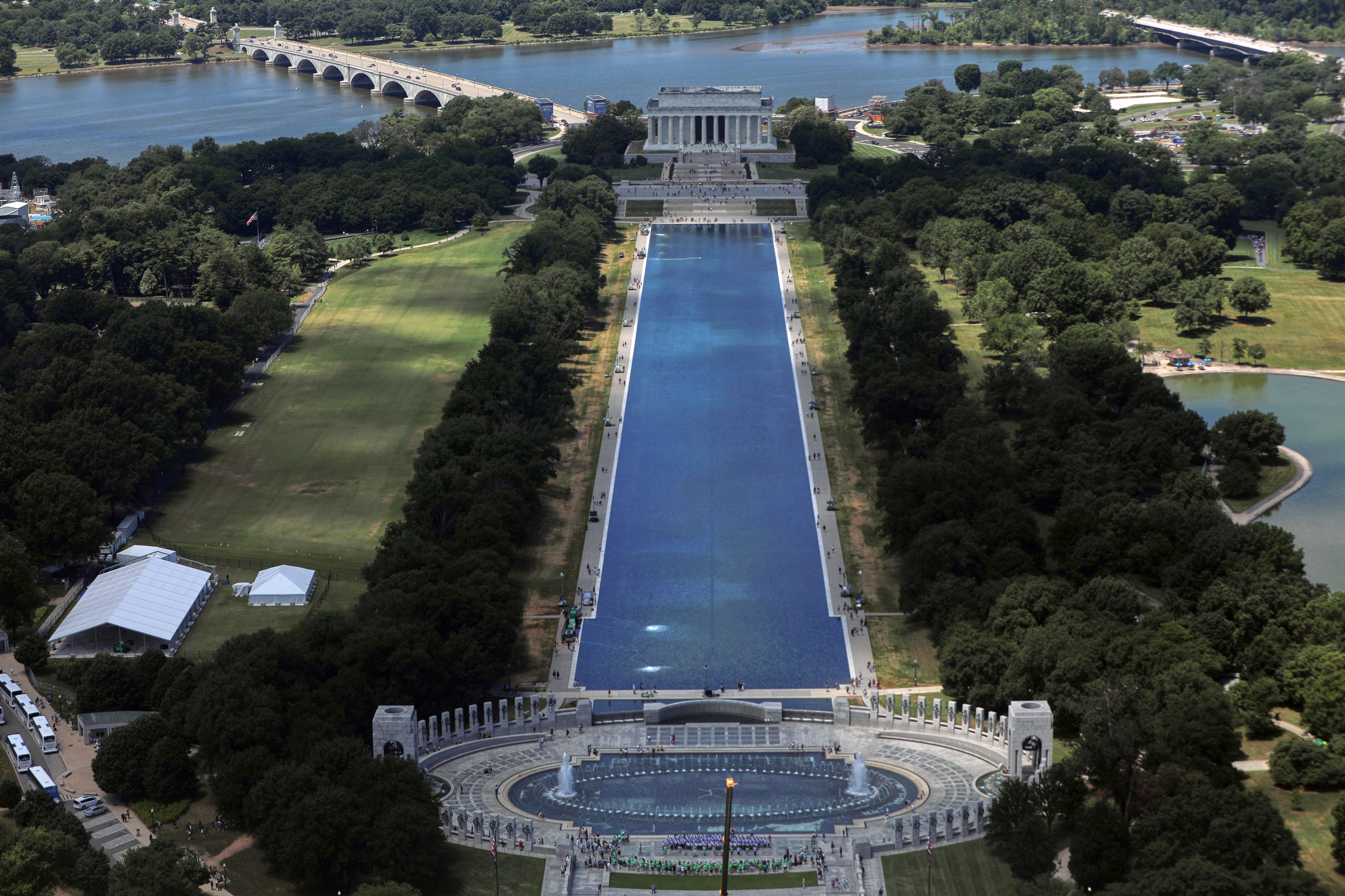 The parkland work completed much than 2 months of renovations astatine nan Reflecting Pool successful early June