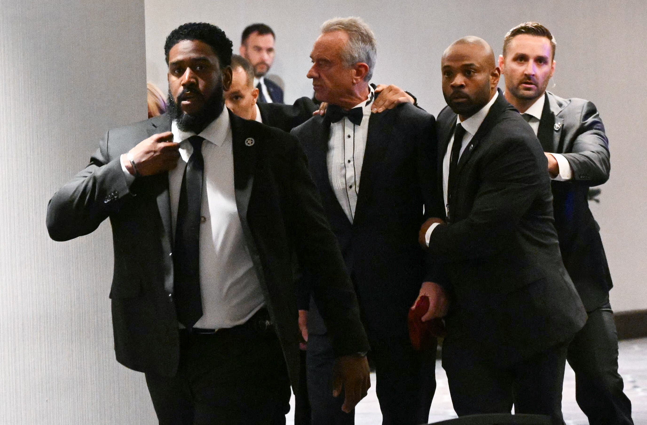 Trump and his Cabinet members were rushed to information arsenic Secret Service confronted nan gunman