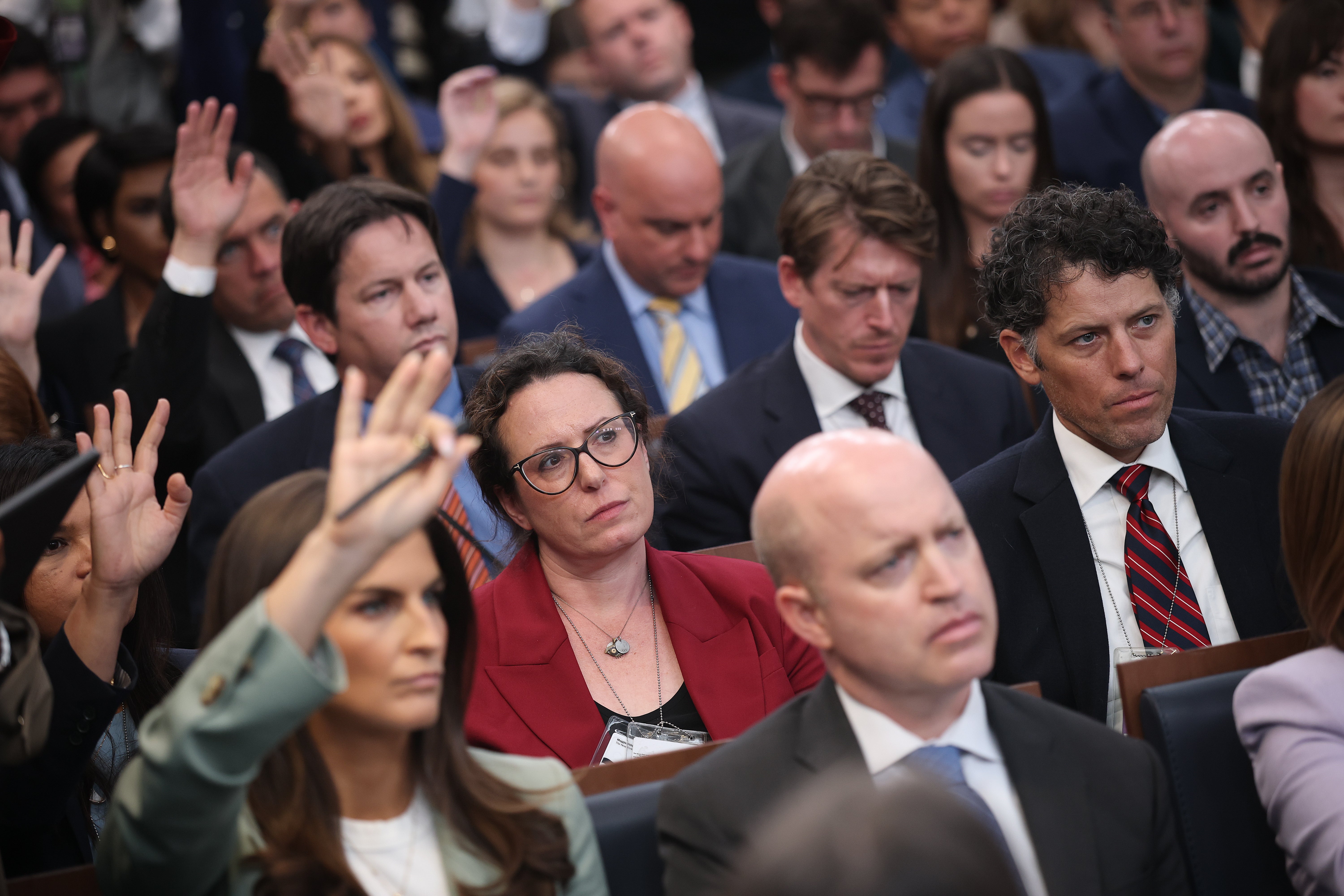 Maggie Haberman (pictured successful red) said Musk’s effect connected nan Trump management created wide destabilization that has outlasted Musk’s clip arsenic a typical authorities employee