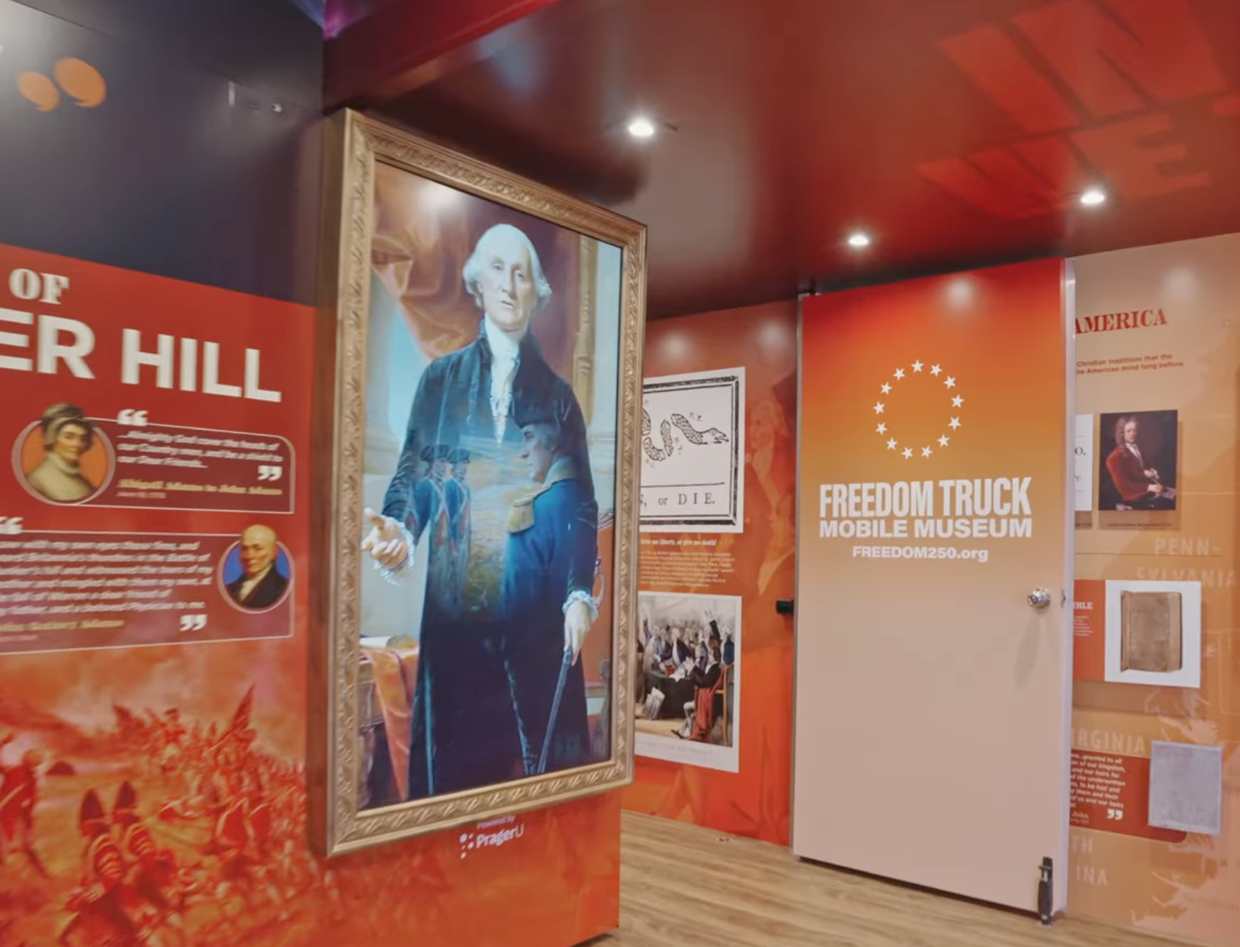 Ai-generated George Washington Run By Conservative Prageru Is Featured On Trump’s ‘freedom Truck’ As It Tours Us