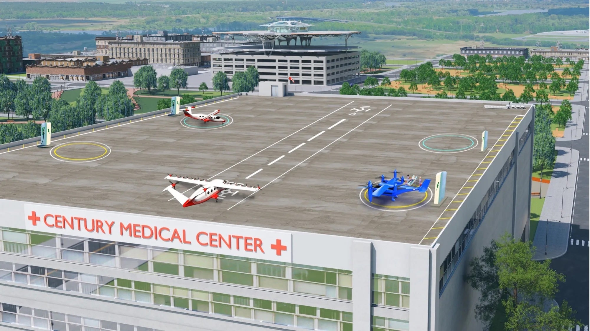 NASA conception creation shows respective precocious aerial mobility craft concepts staged for a aesculapian transport. The agency has been studying really group respond to sound from different types of precocious aerial mobility aircraft