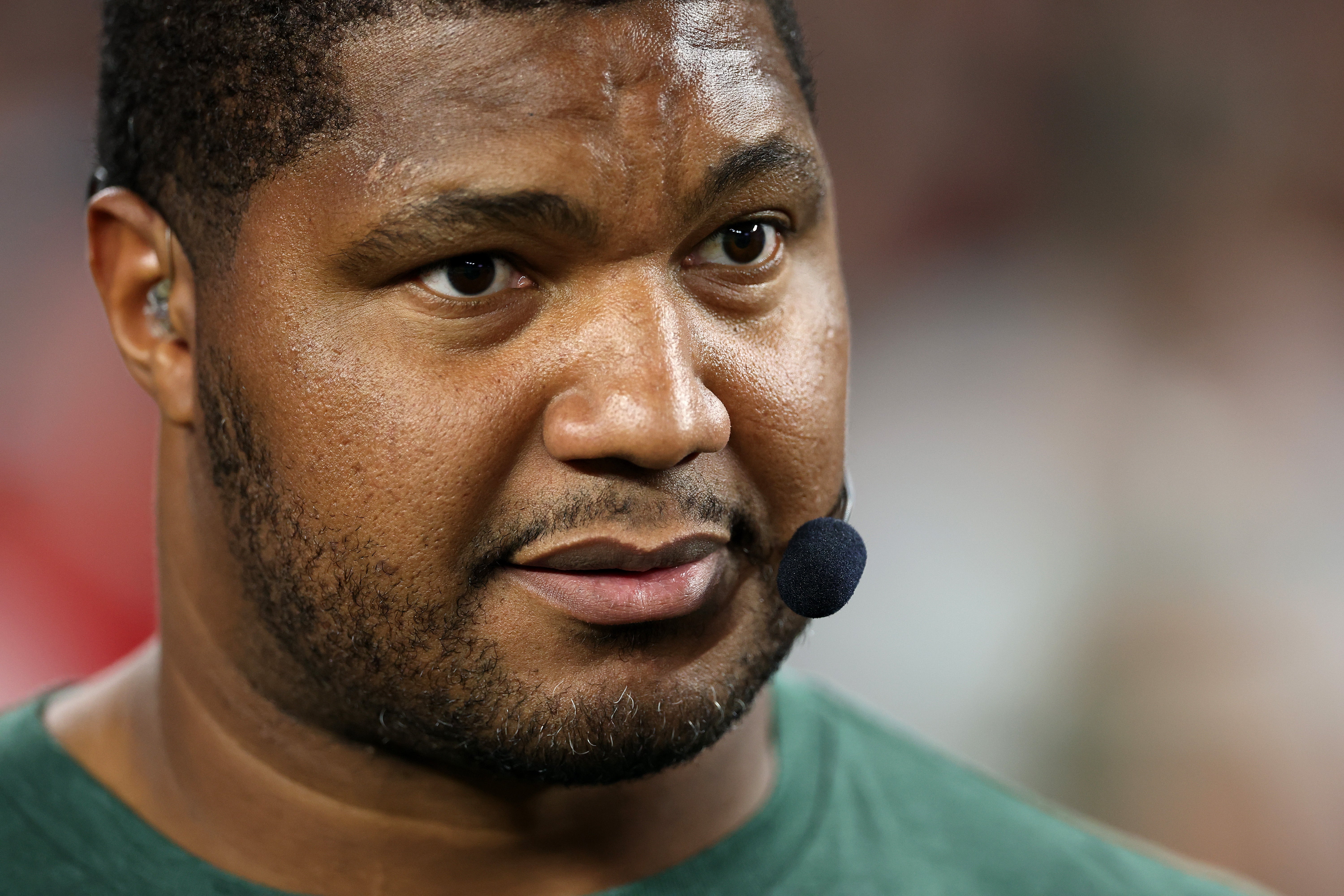 The brother of NFL player Calais Campbell (pictured here) has been charged in connection with the murder of their mother Wednesday in Atlanta