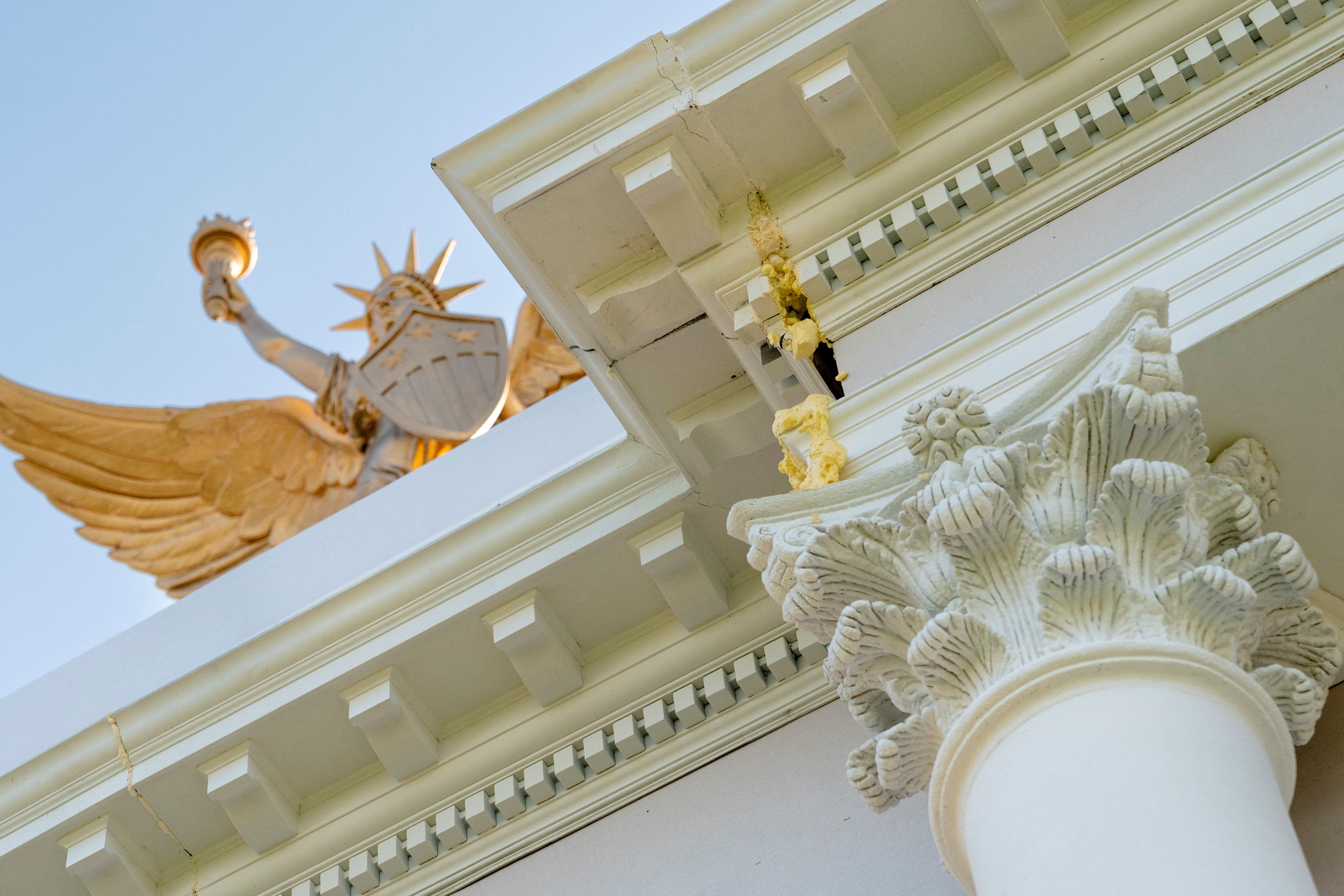 The miniature arch received a facelift successful caller days, pinch additions including Corinthian columns and ornate molding