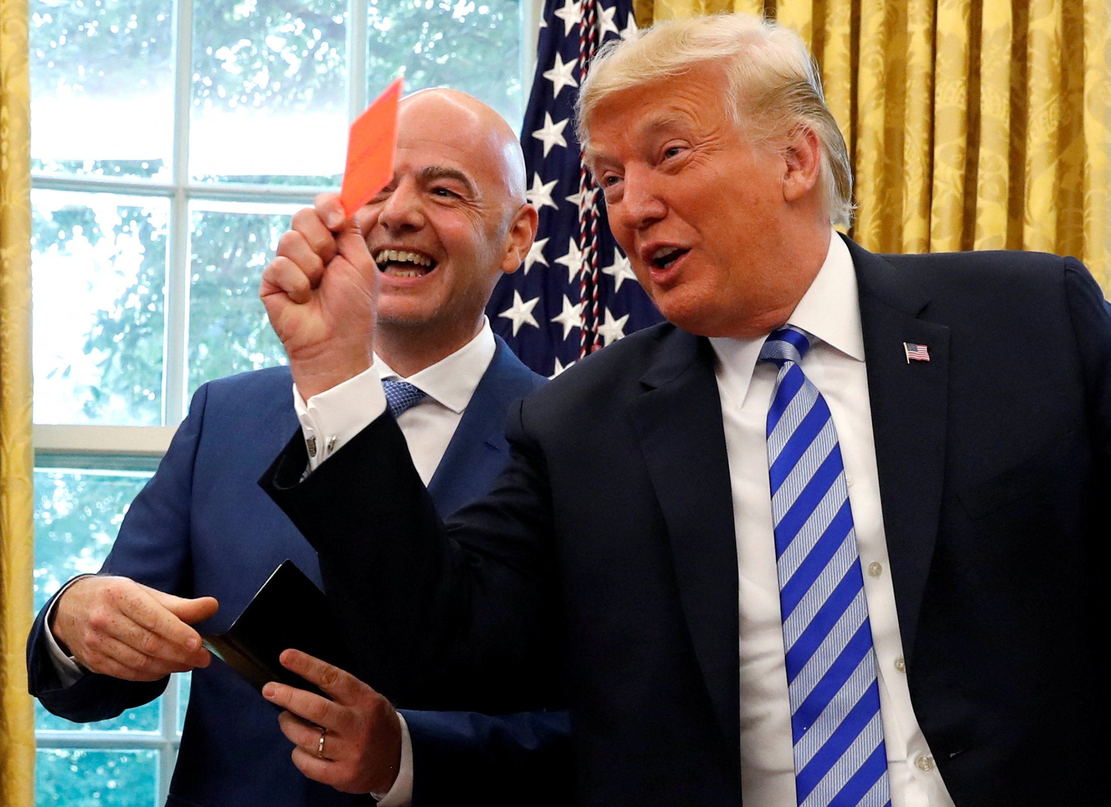  Trump and Infantino meet successful nan Oval Office earlier this year