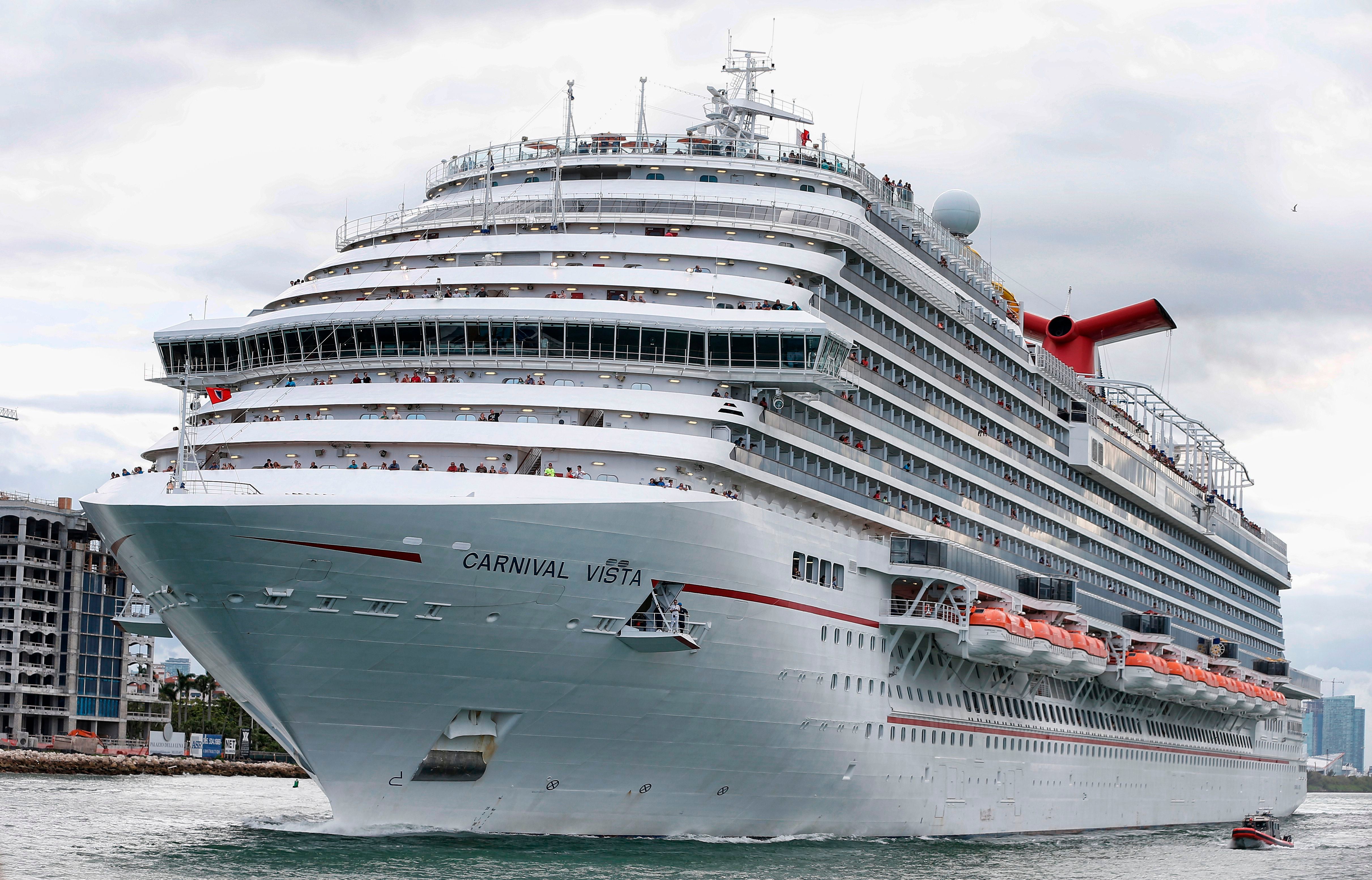 The spa aboard nan Carnival Vista, seen present leaving Miami harbor, was nan tract of an alleged intersexual assault, according to tribunal filings