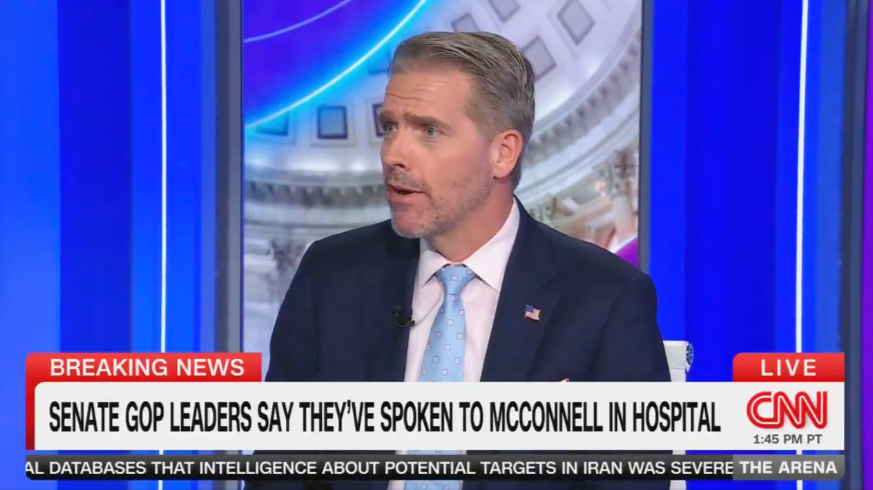 CNN commentator Scott Jennings was challenged to telephone nan ailing McConnell unrecorded connected CNN to dispel nan rumors astir his health
