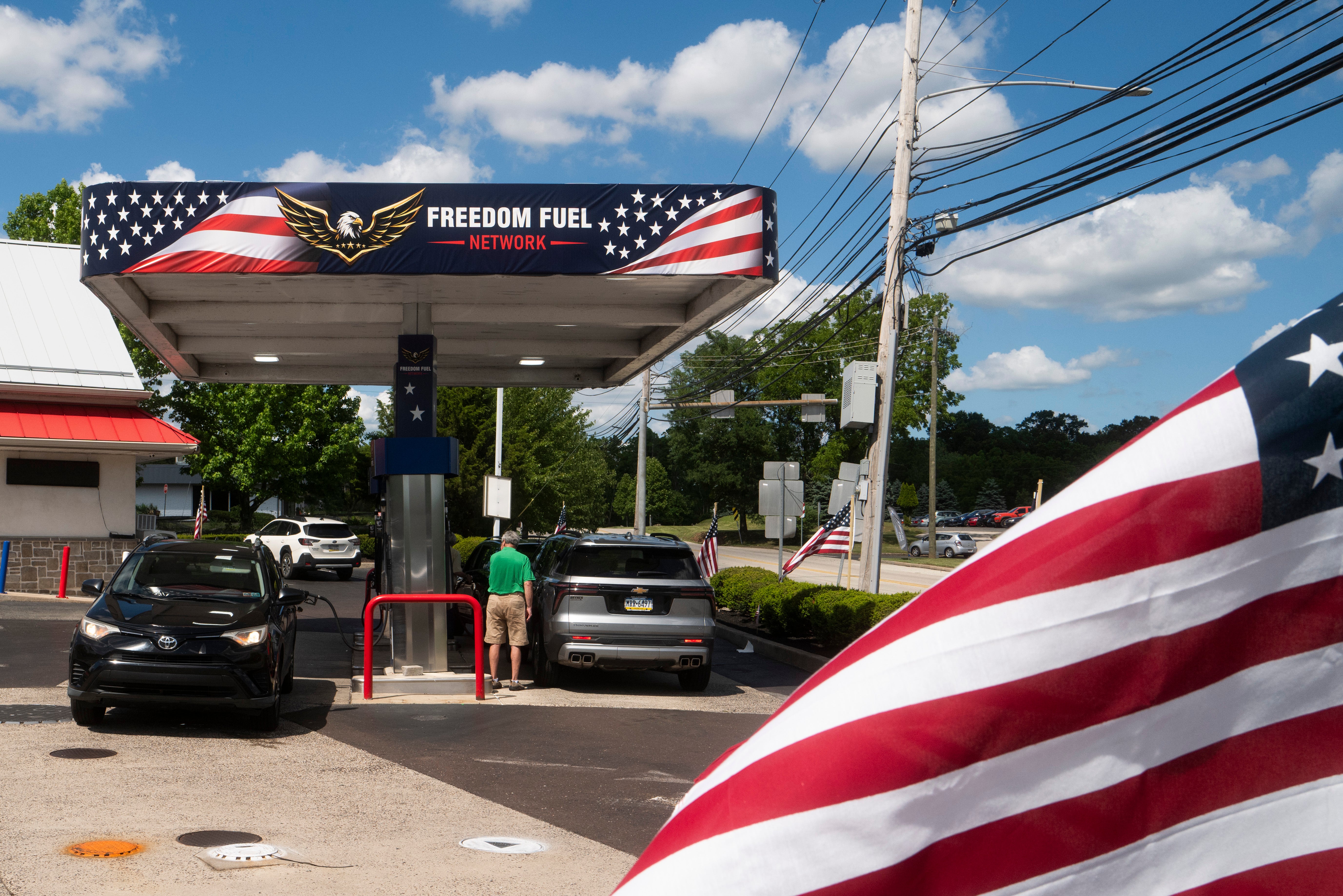 Customers pump state astatine a Freedom Fuel Network position connected July 8, 2026 successful Dresher, Pennsylvania.