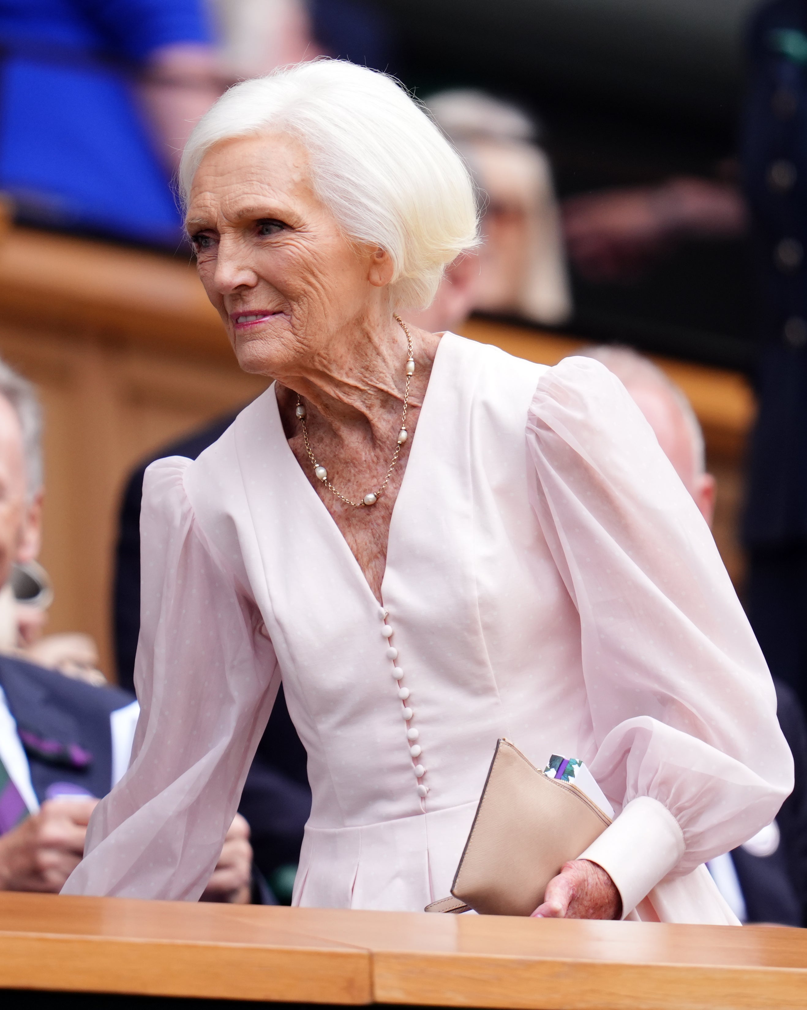 Dame Mary Berry wore a delicate pink ensemble