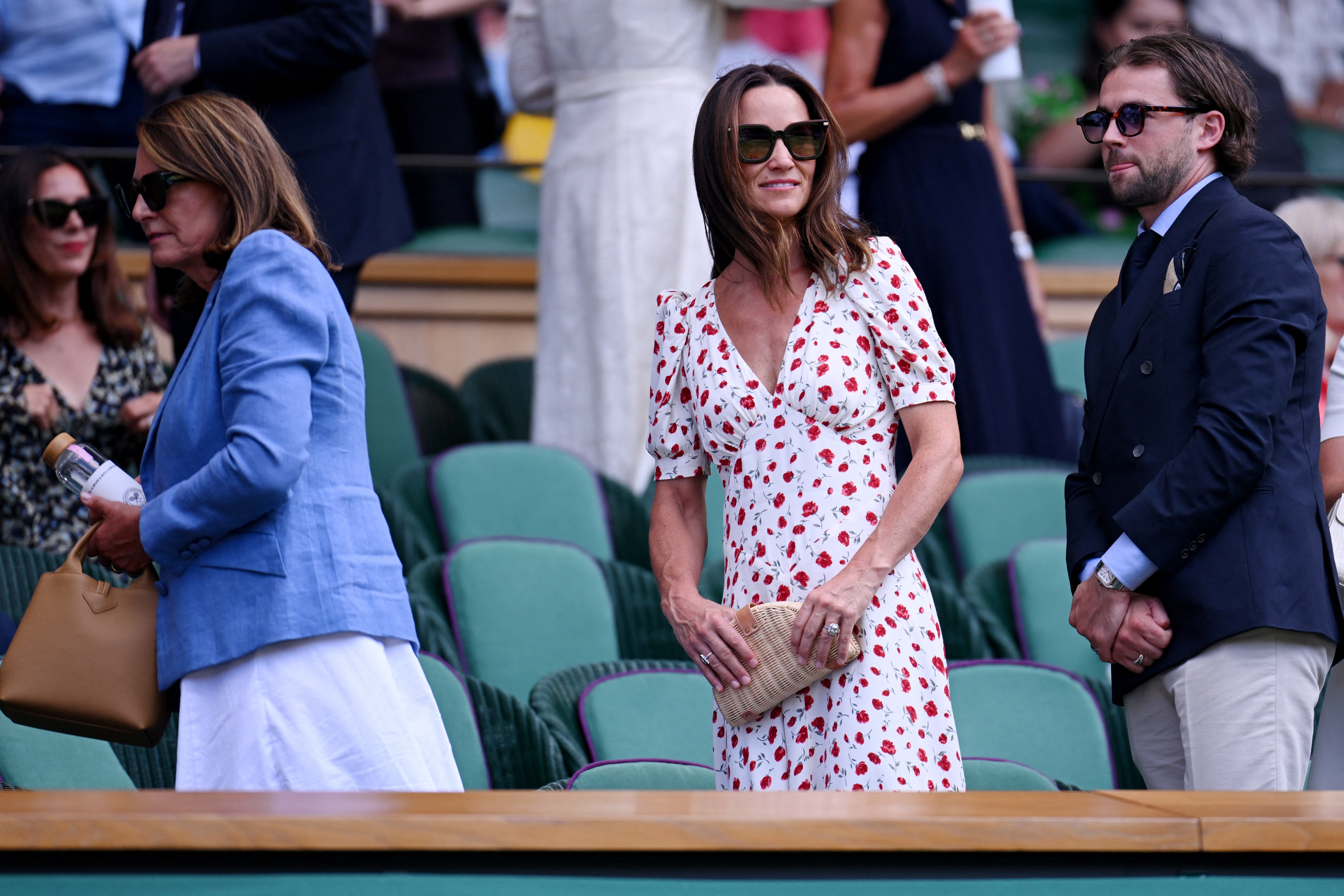 Pippa Middleton in the royal box with her mother Carole Middleton and Luca Rosso