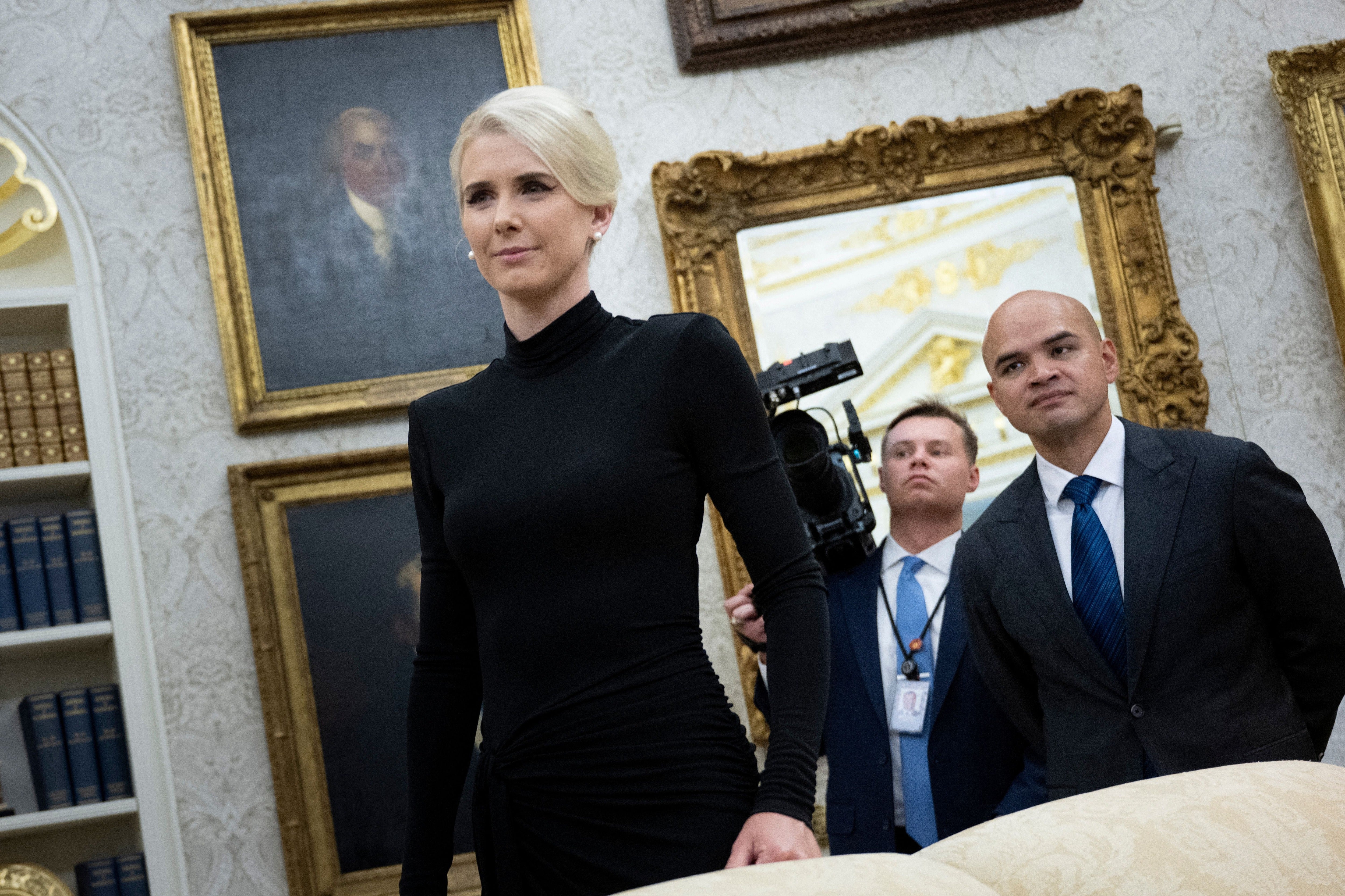 Trump aide Natalie Harp may be known for ‘running on foot' behind his golf cart — but she wields astonishing influence, Haberman reveals