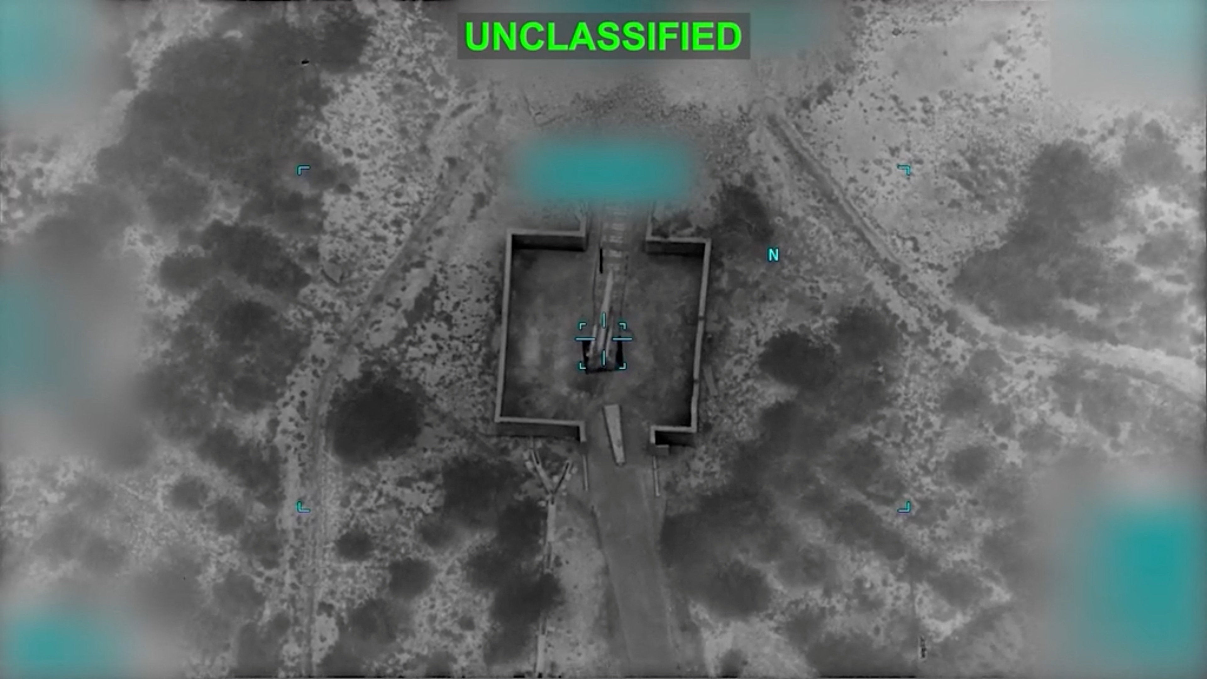 A projectile falls at an unknown location, following what the US military said were strikes on Iranian military targets last week