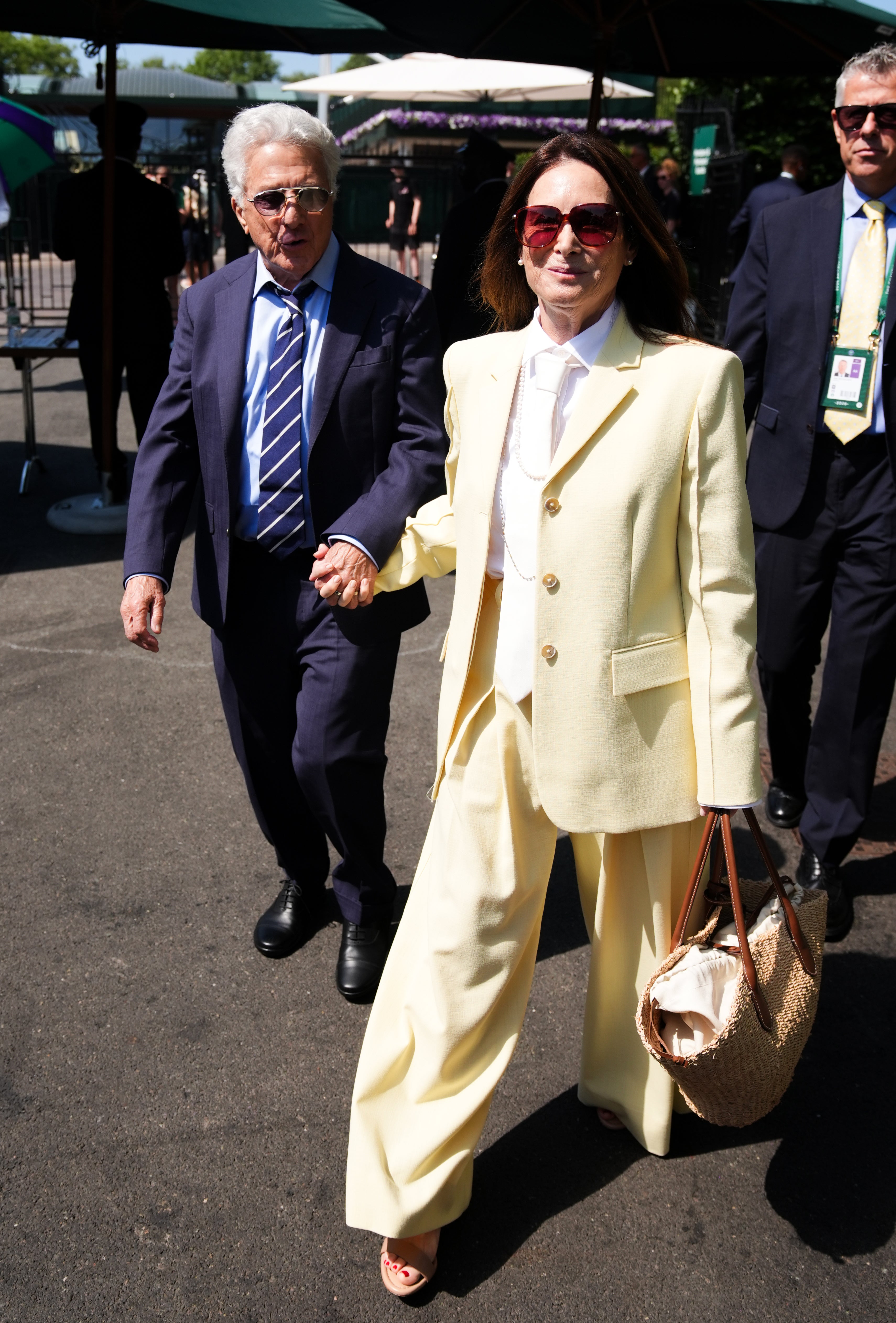 Dustin Hoffman and his wife Lisa are also in attendance for the men's final