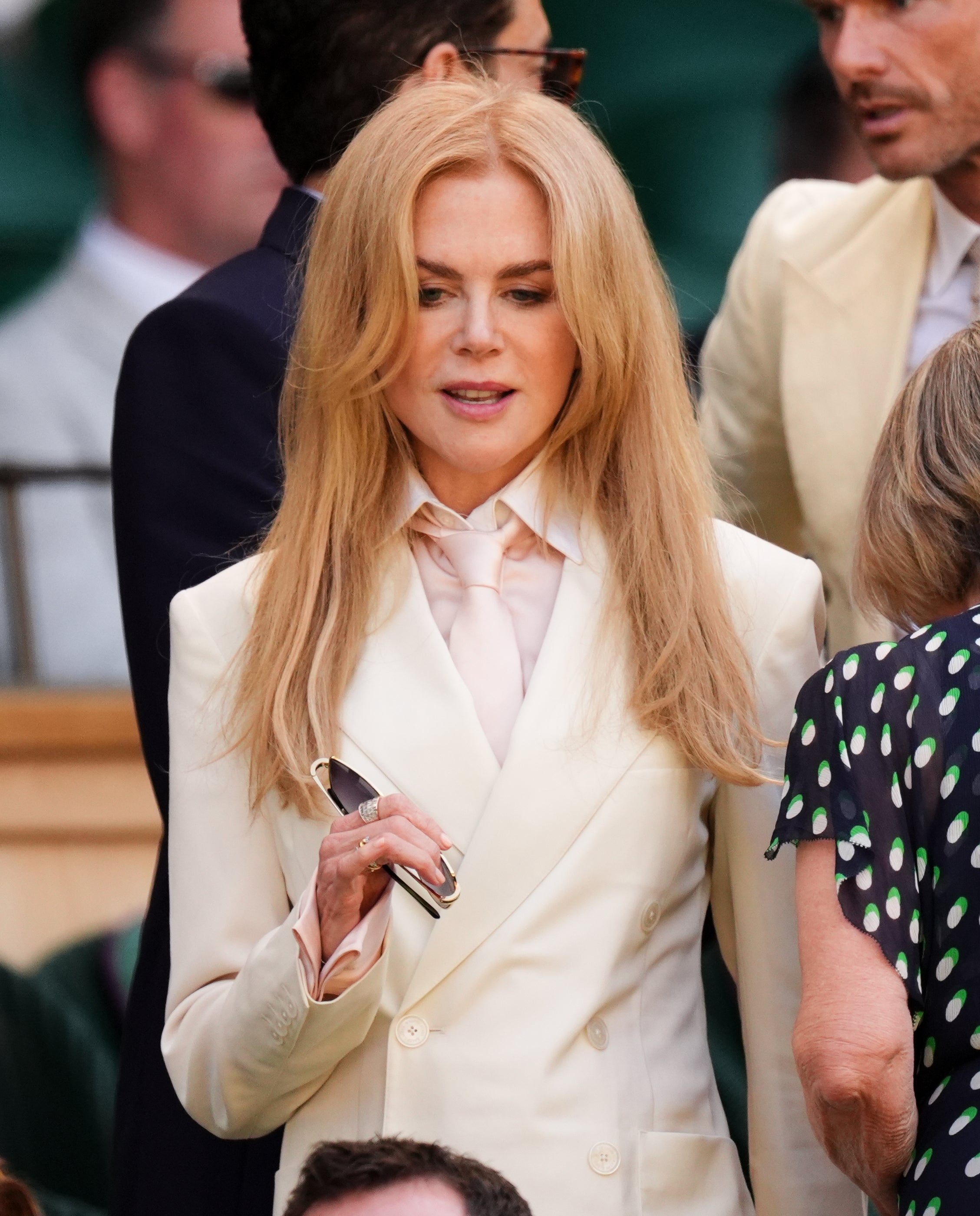 Kidman cut a sharp figure in a white suit
