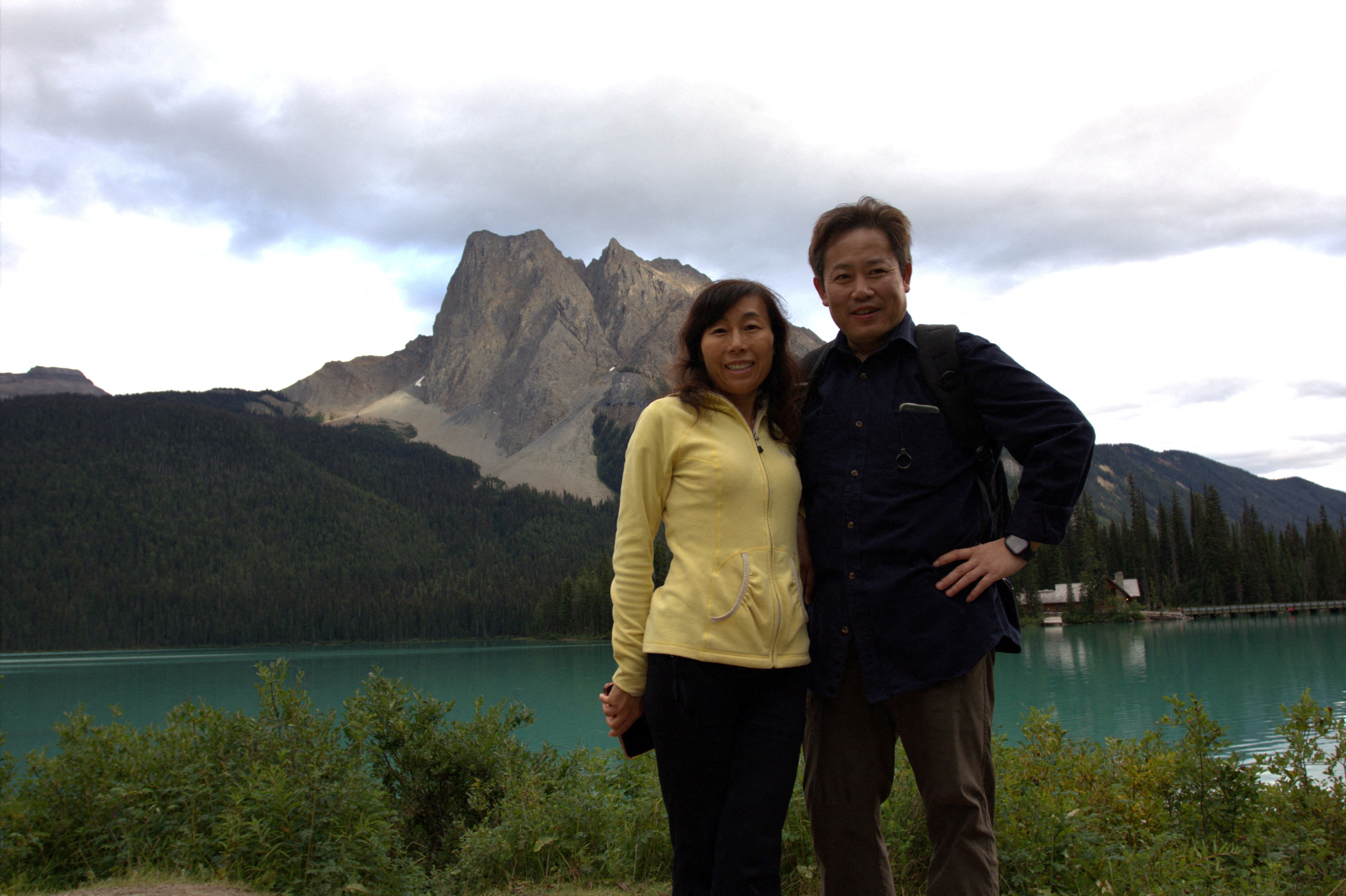 Dr. Yufang Rong and her hubby Dr. Youlin Chen, an American seismologist held for astir 2 years by China, airs together astatine Emerald Lake, Yoho National Park, British Columbia, Canada