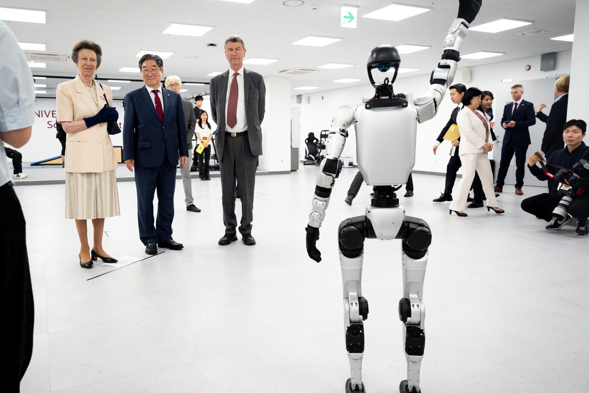 Anne's royal meet and greet with a robot during South Korea tour