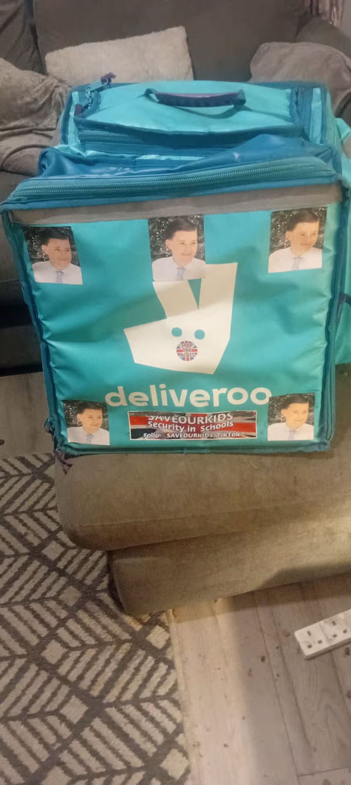 Man who stole Deliveroo bag at anti-migrant protest caught after posting photos online