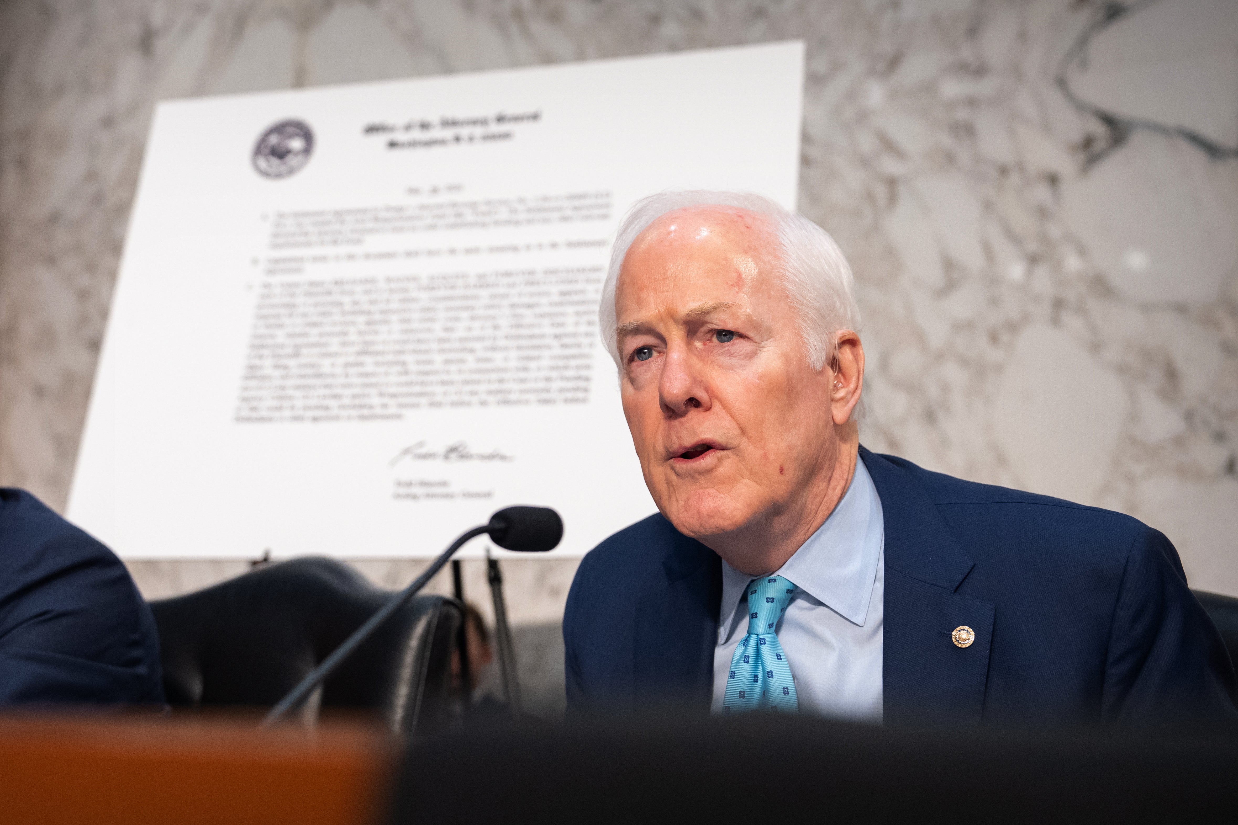 Blanche can’t spend immoderate ‘no’ votes from Republican members, and GOP Senator John Cornyn isn’t judge really he’ll formed his ain aft grilling Blanche astir Trump’s ‘settlement’ pinch nan IRS