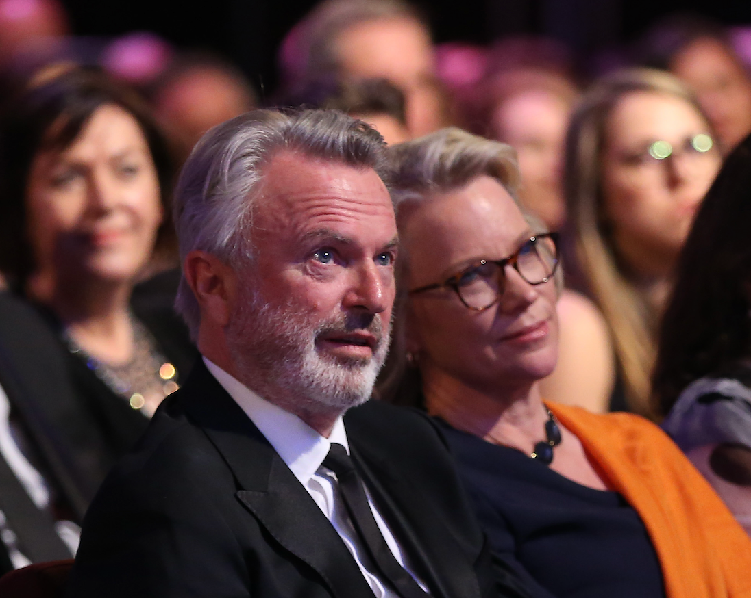 Sam Neill with ex-partner Laura Tingle