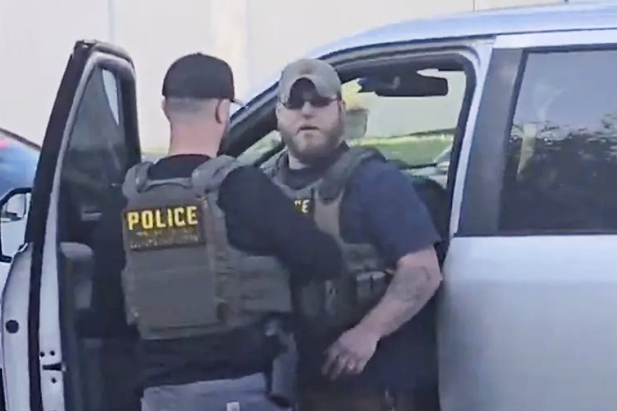 David Brouillette, facing nan camera, reportedly had a history of unit and intelligence wellness issues earlier being hired arsenic an ICE officer