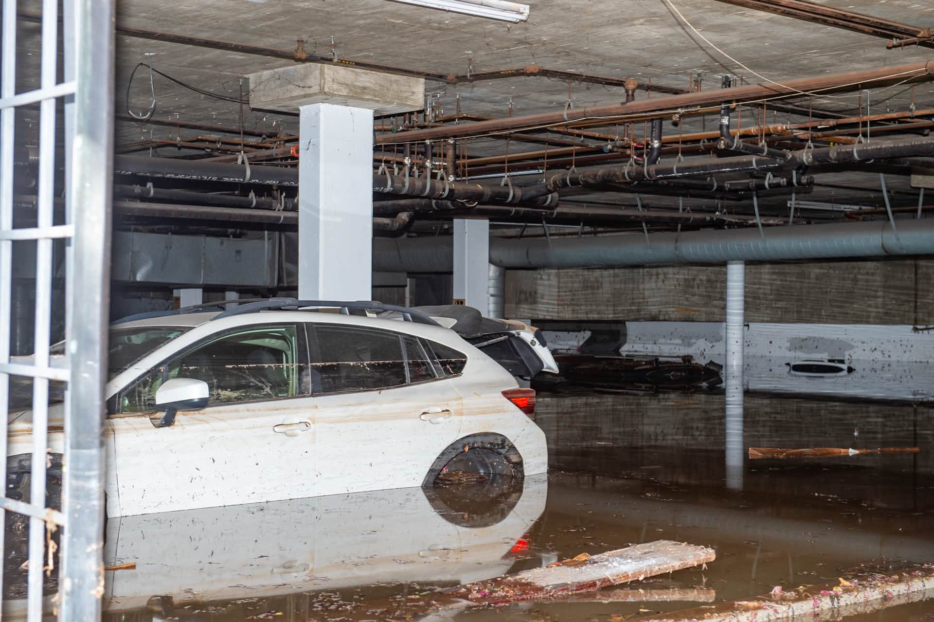 Photos showed what appeared to beryllium an underground parking batch submerged nether respective feet of h2o connected Thursday.