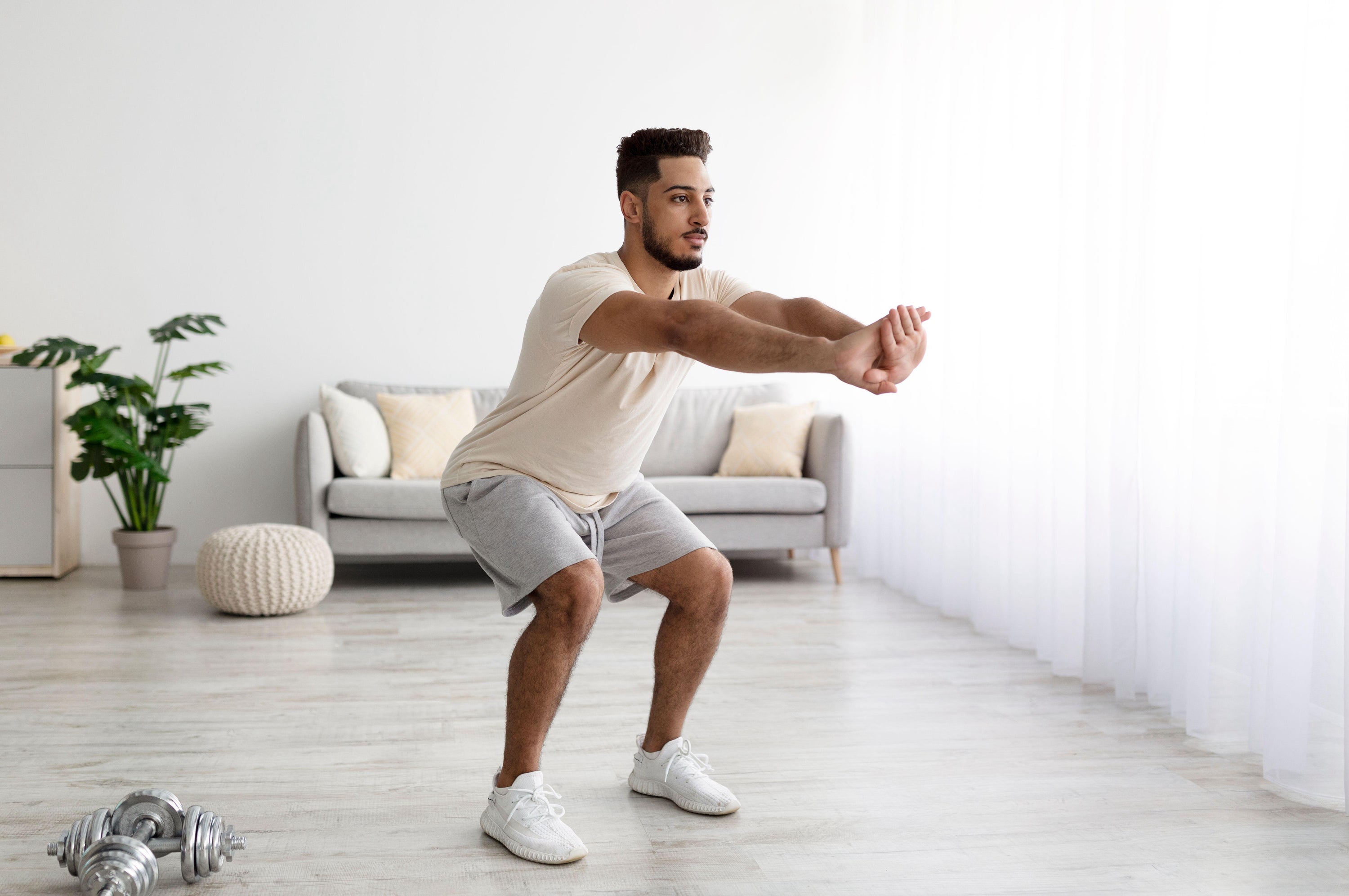‘Squats are great because they help you build lower-body strength,’ says Sam Quinn