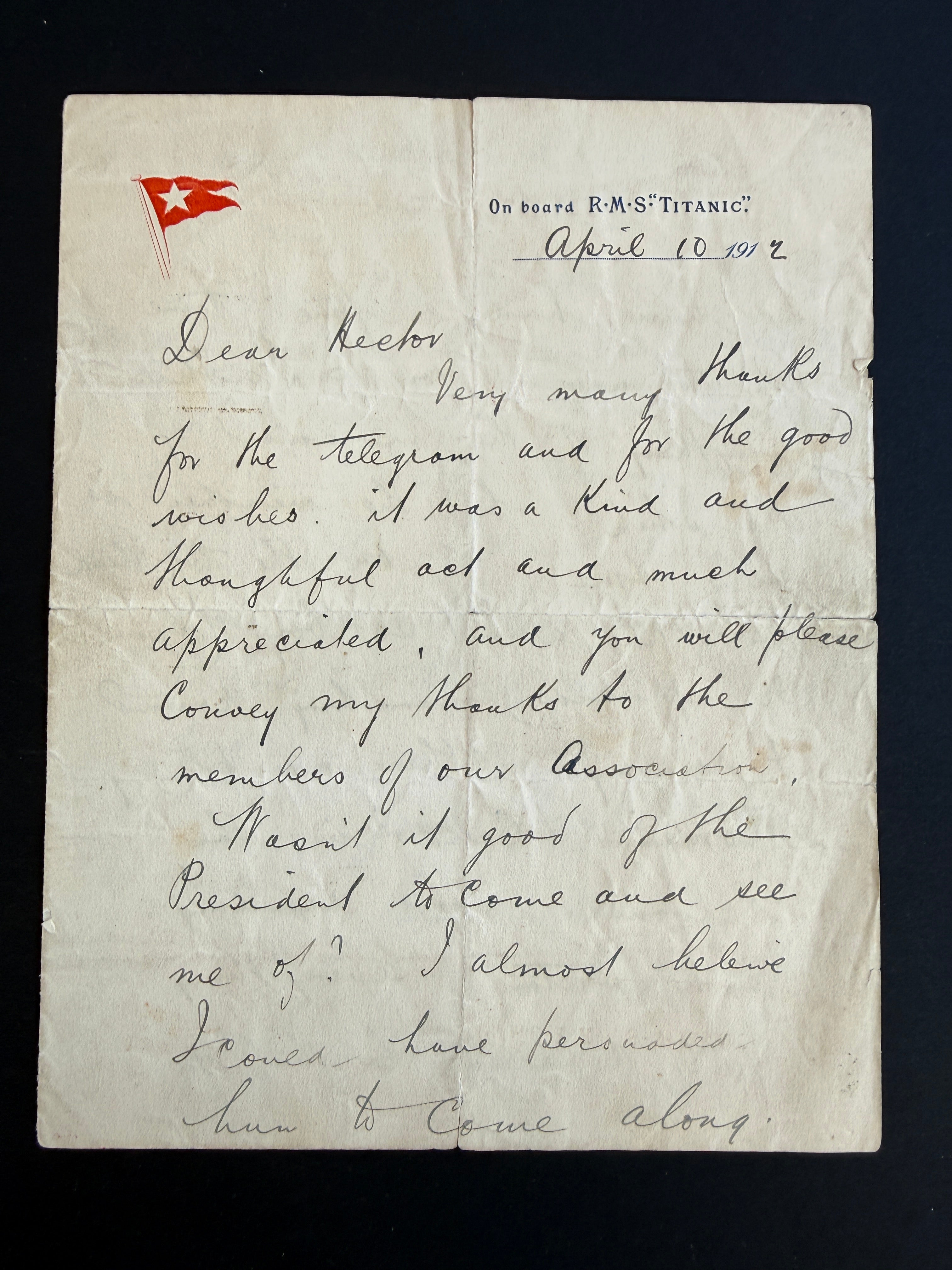 Rare Titanic letter written days before disaster provides ‘priceless snapshot' into life onboard