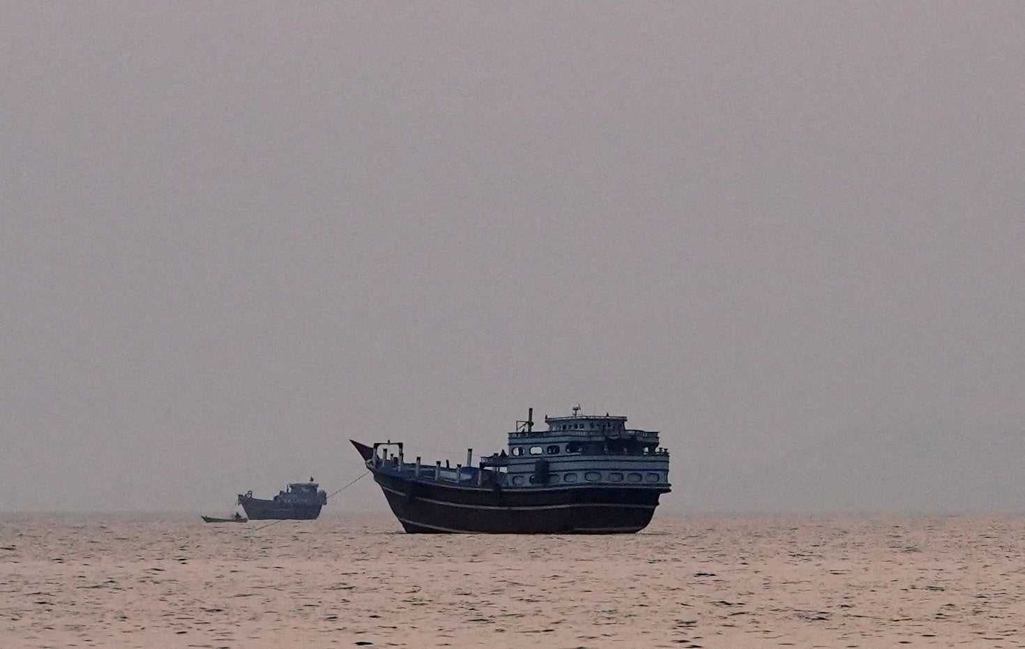 Vessels astatine nan Strait of Hormuz, arsenic seen from Musandam, Oman, July 21