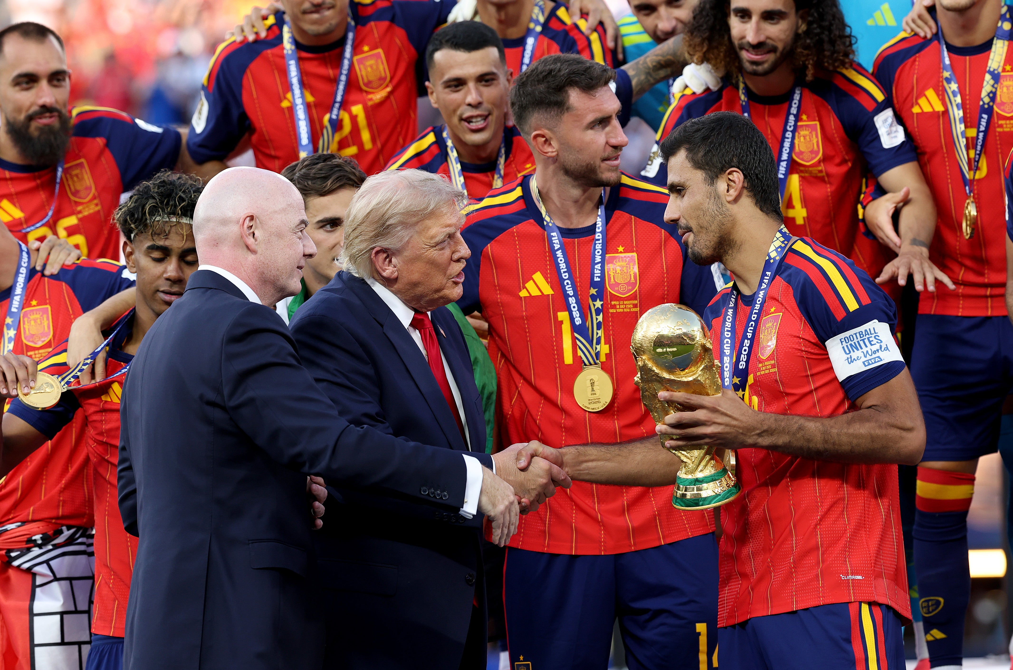 Donald Trump was booed arsenic he appeared connected nan transportation aft Spain’s triumph successful nan World Cup final
