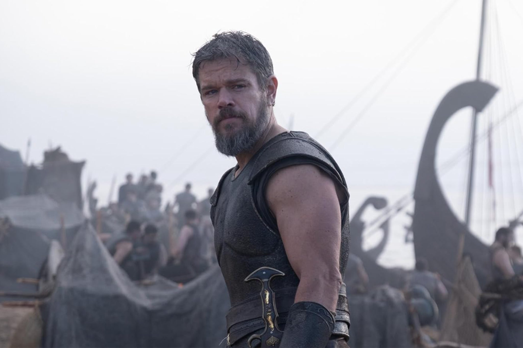 Matt Damon reveals female stunt double with ‘greatest arms’ stood in for him during The Odyssey giant battle