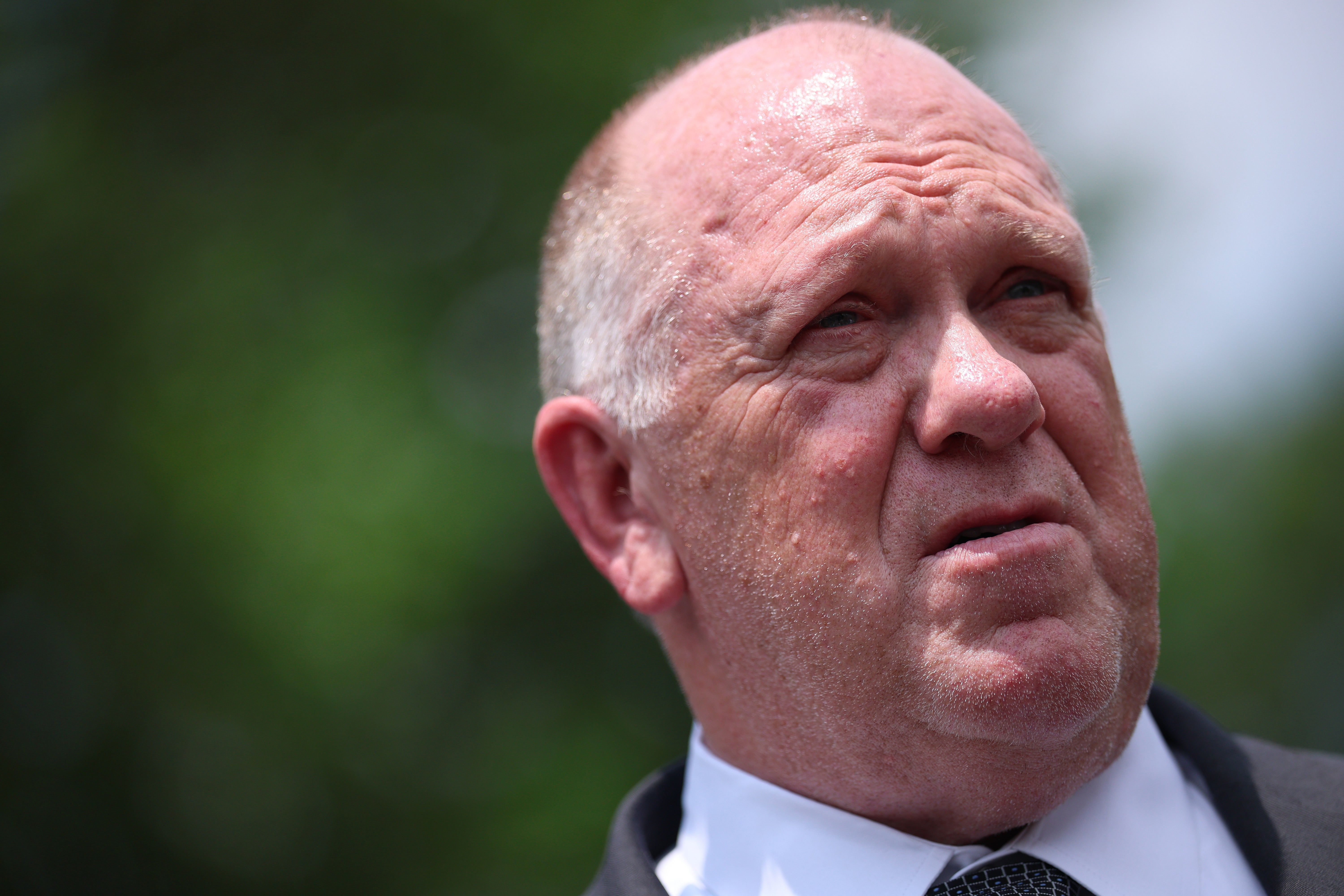 Border Czar Tom Homan speaks to reporters extracurricular of nan White House connected July 20, 2026