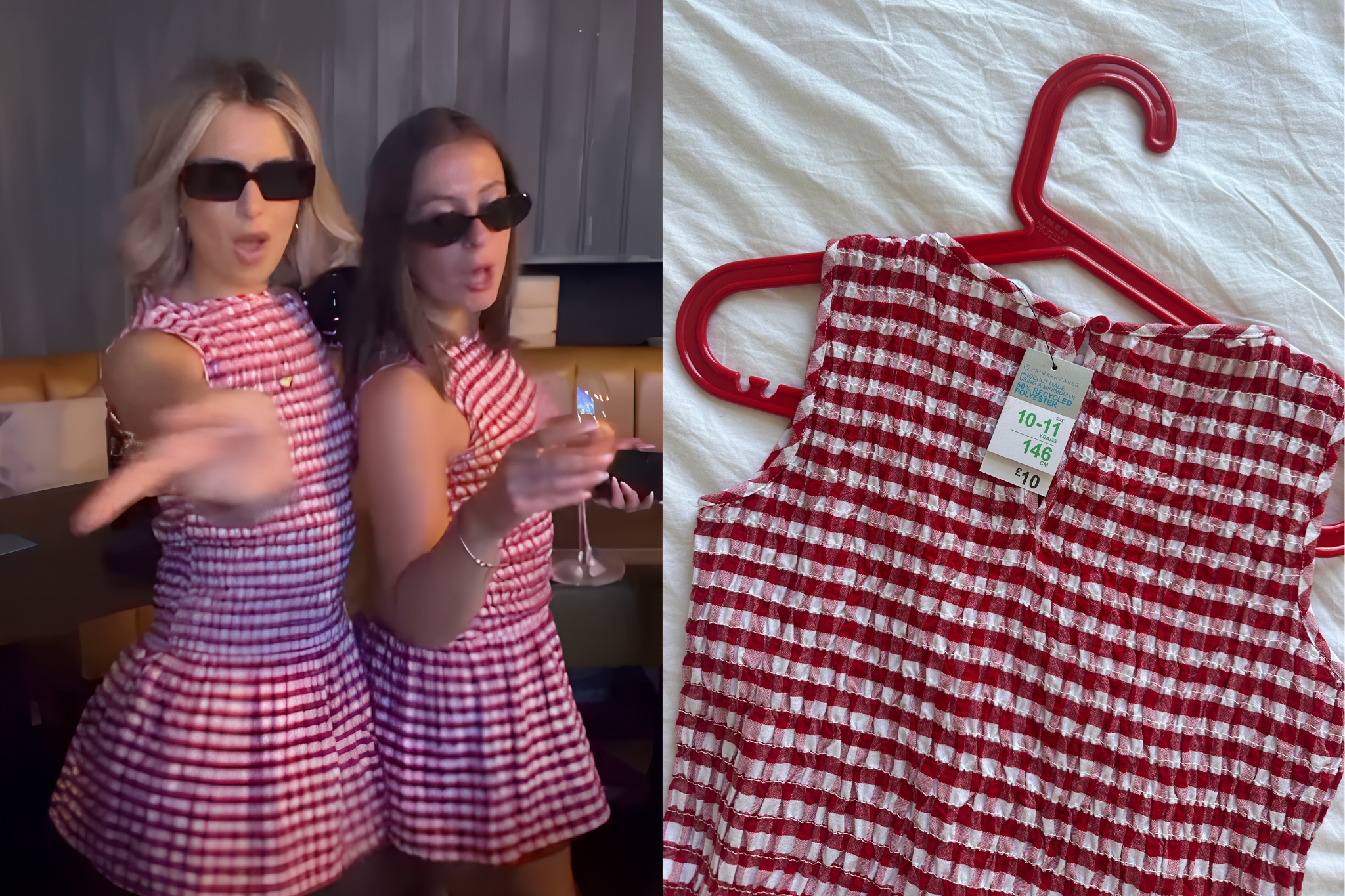 Viral: Lydia and her friend Catherine showed up to the pub in the same children’s dress