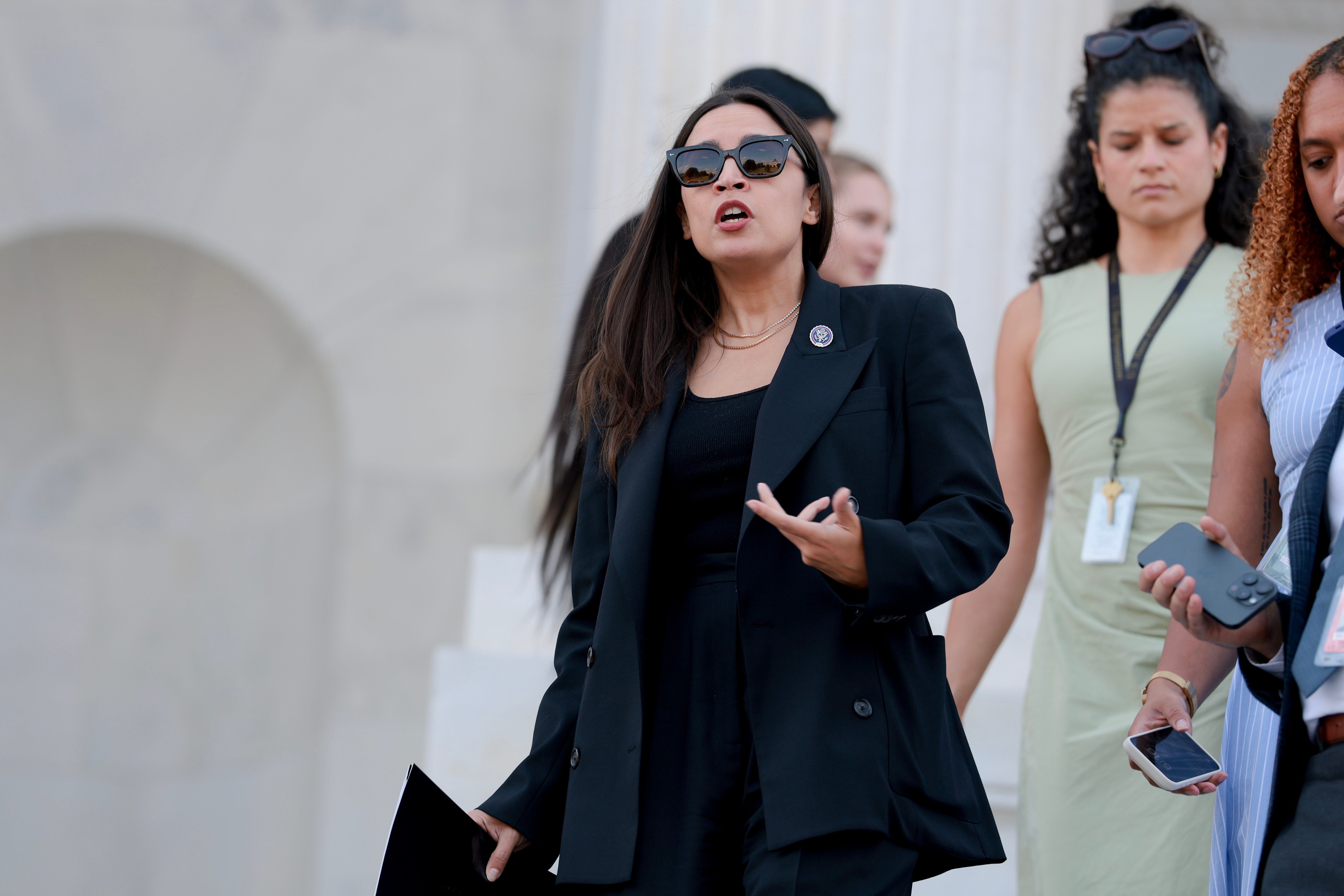 Rep. Alexandria Ocasio-Cortez (D-N.Y.) said Democrats person aggregate devices to trim ICE funding.