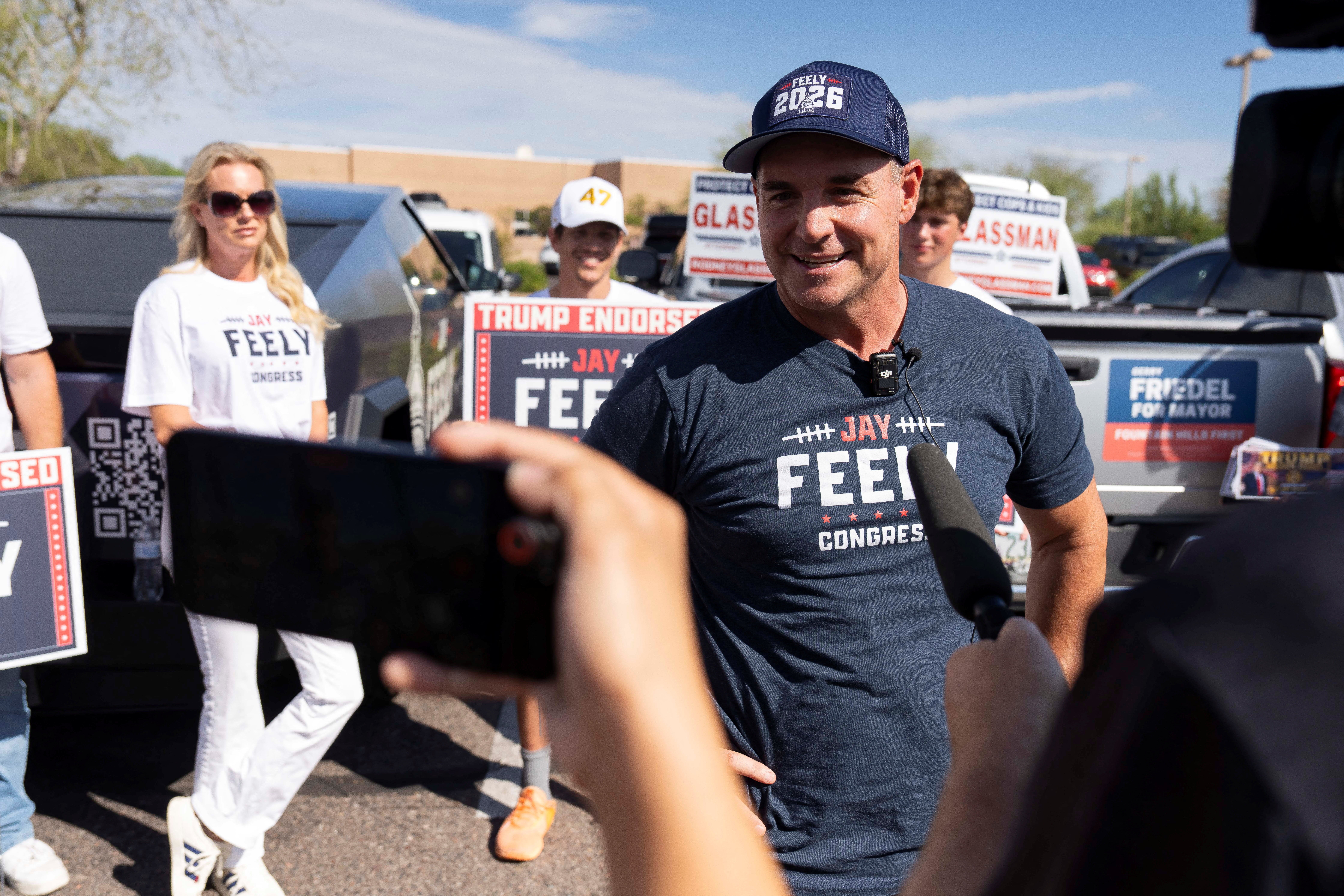 Jay Feely, a erstwhile kicker for nan New York Jets, campaigns successful Arizona