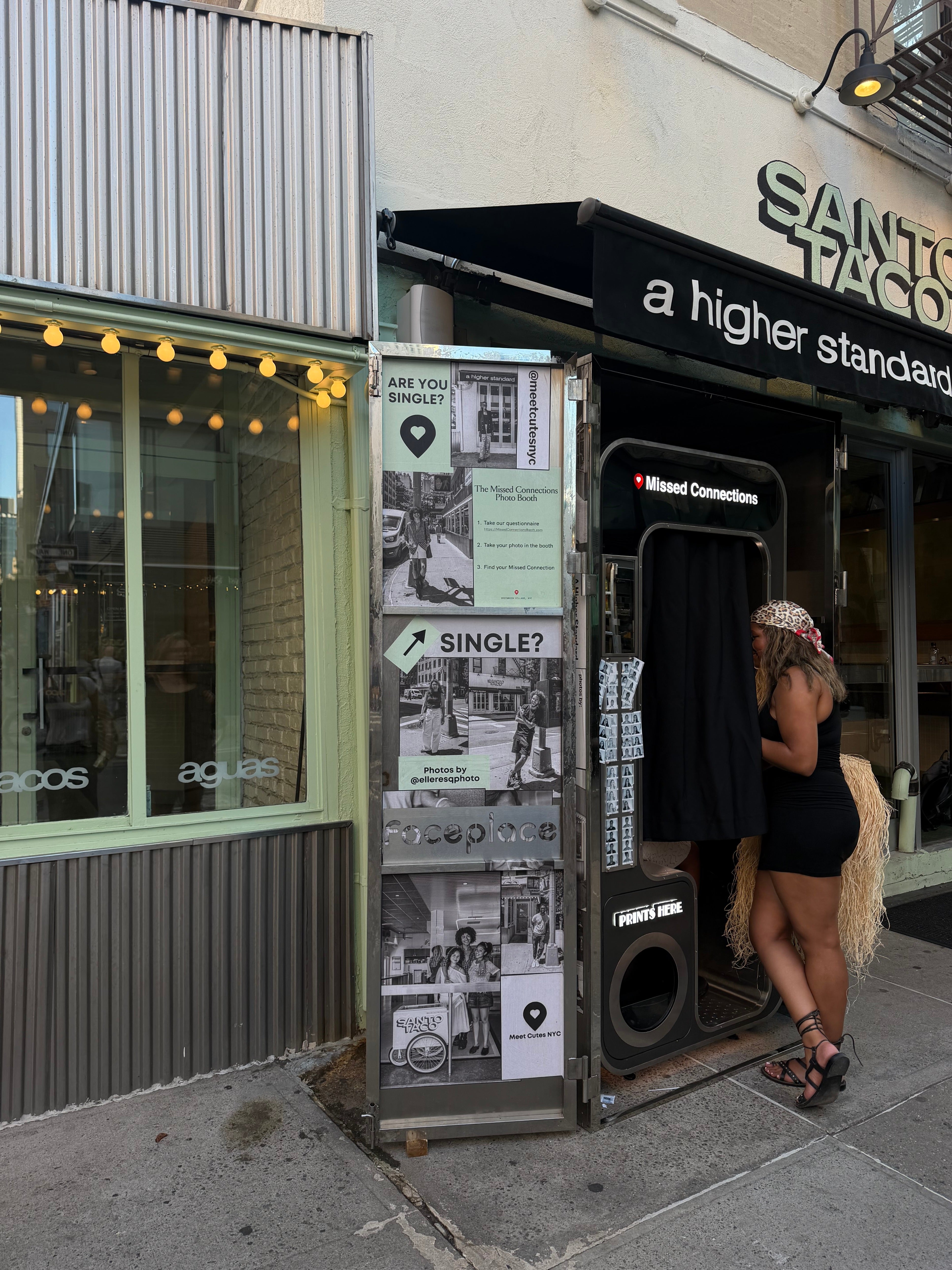 A tap of your card and $10 later, the photobooth churns out two physical strips of photos: one of you, and another of the stranger you’ve been paired with based on your answers
