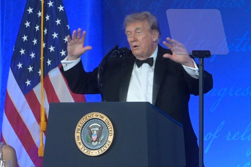 Trump demands CNN anchor smile more in ‘rambling, unhinged' White House Correspondents' Dinner speech