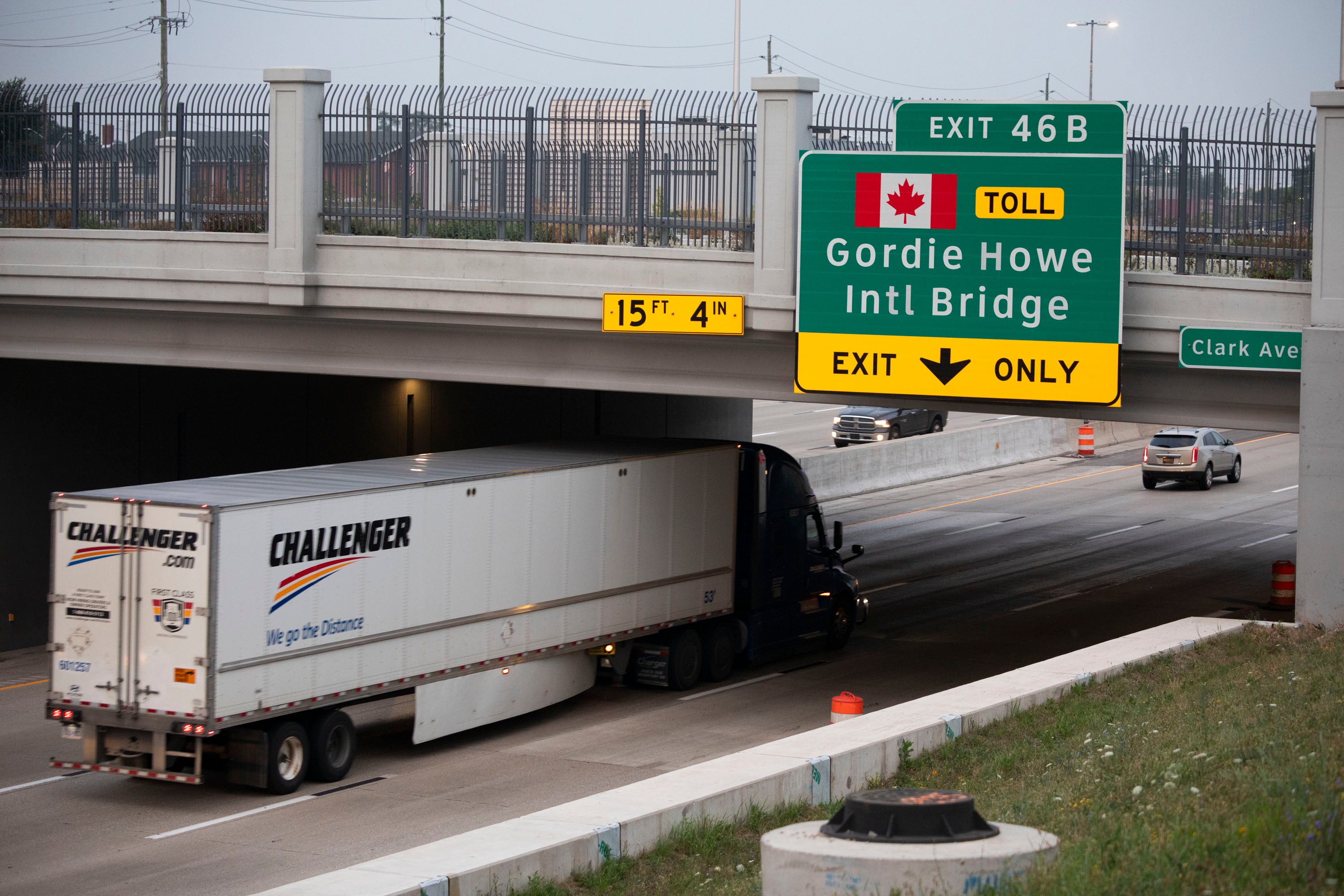 Trump’s latest sojourn coincides pinch tensions betwixt his management and Canada that person marred nan opening of a caller span linking Detroit and Windsor, Ontario