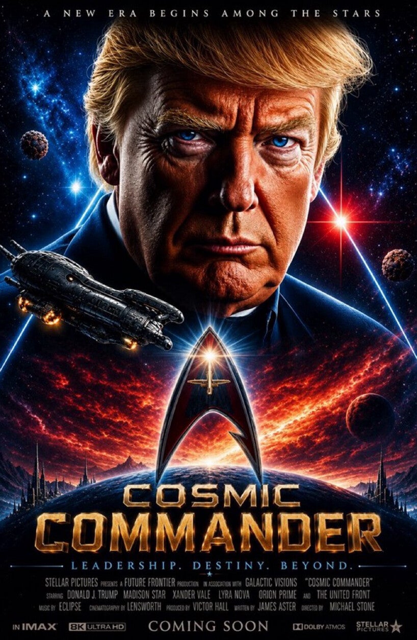 Trump shared a second sci-fi-themed poster on Truth Social during Sunday's posting spree