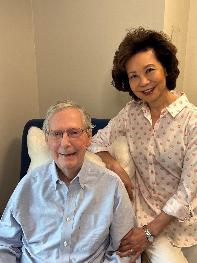 Throughout July, McConnell shared photos of himself from a infirmary bed, images critics derided arsenic ‘proof of life’ pictures