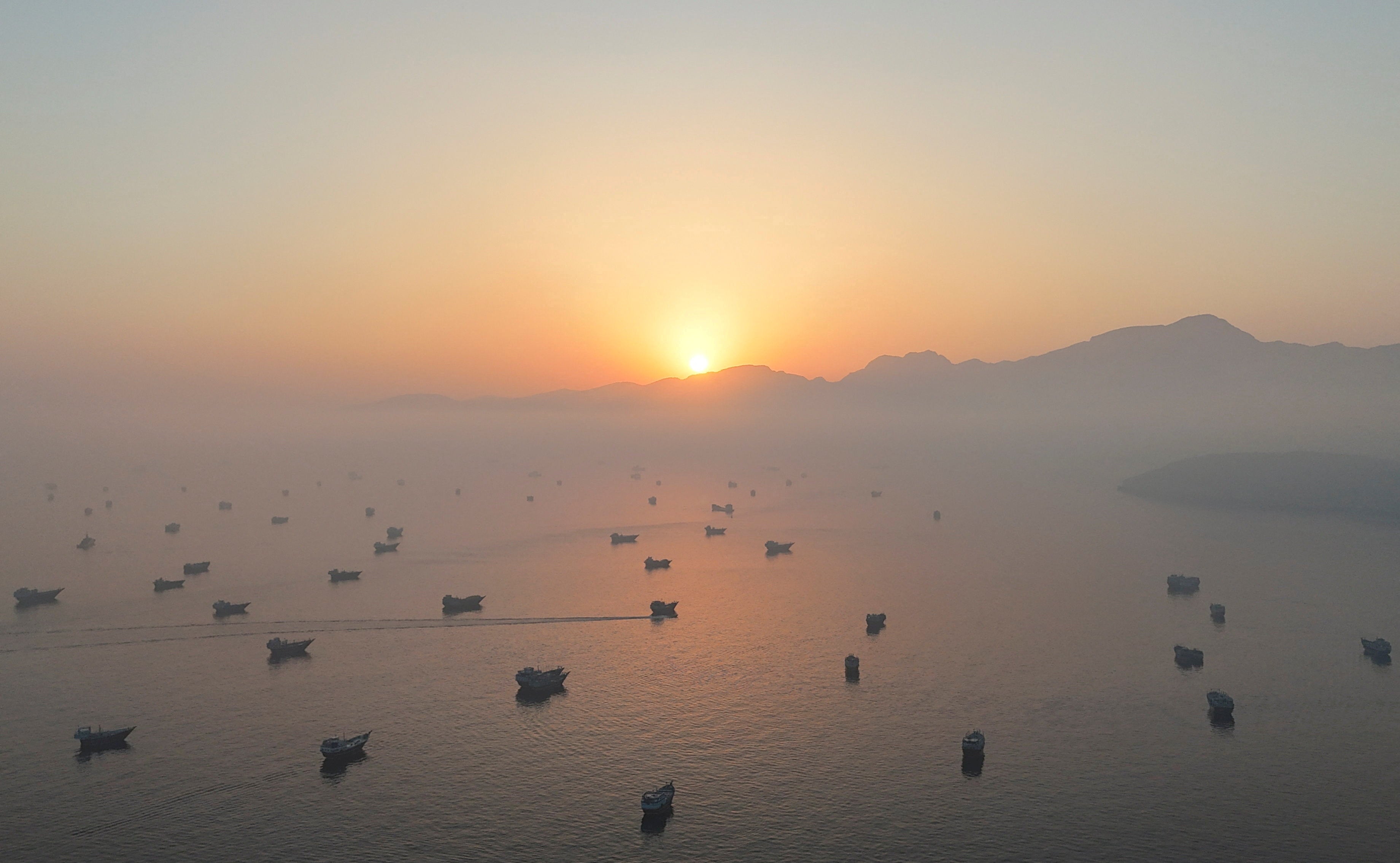  A drone position shows vessels successful nan waterway connected June 15