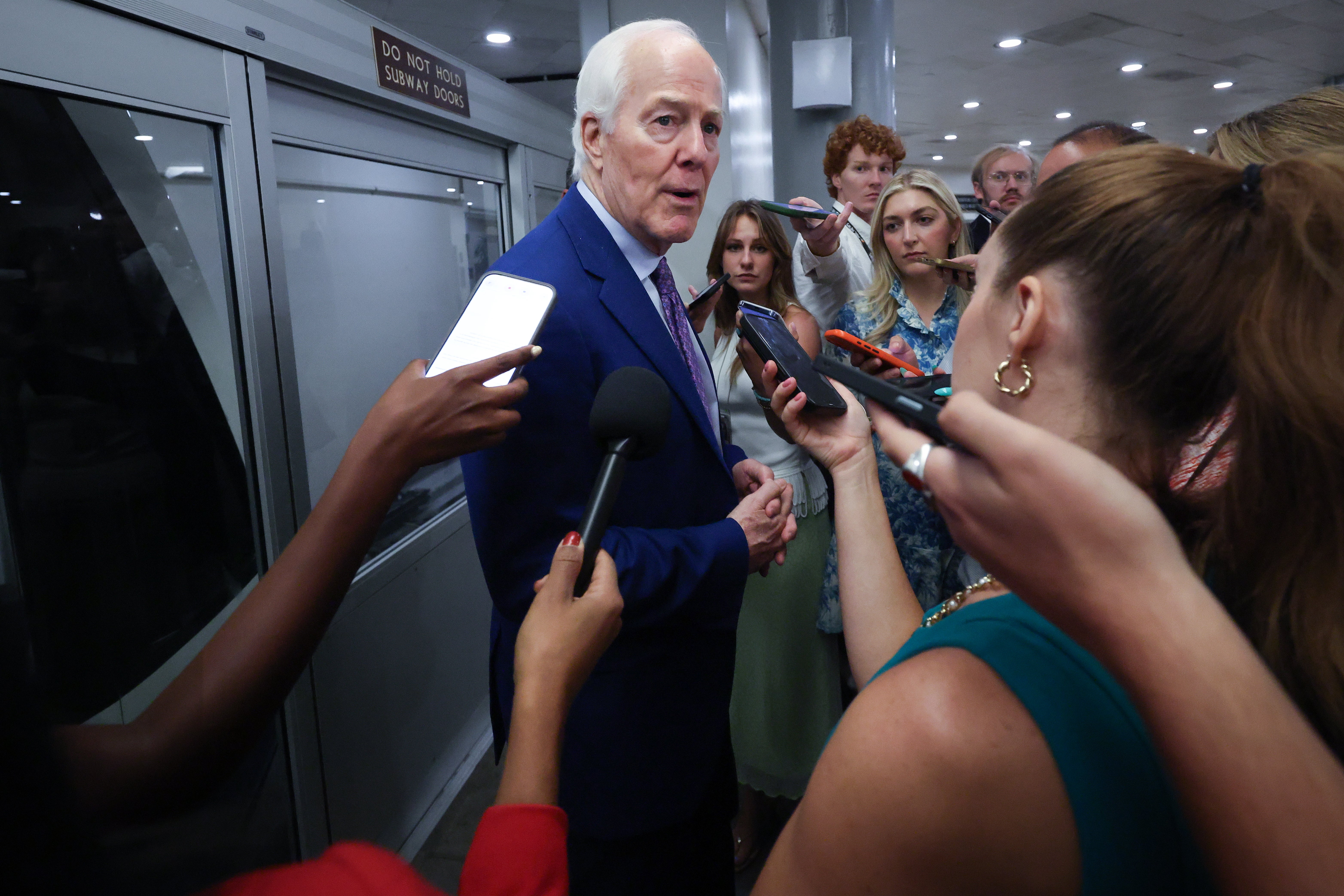 John Cornyn warned reporters that he and Tillis were not nan only Republicans consenting to guidelines up to Trump complete nan 'slush fund'
