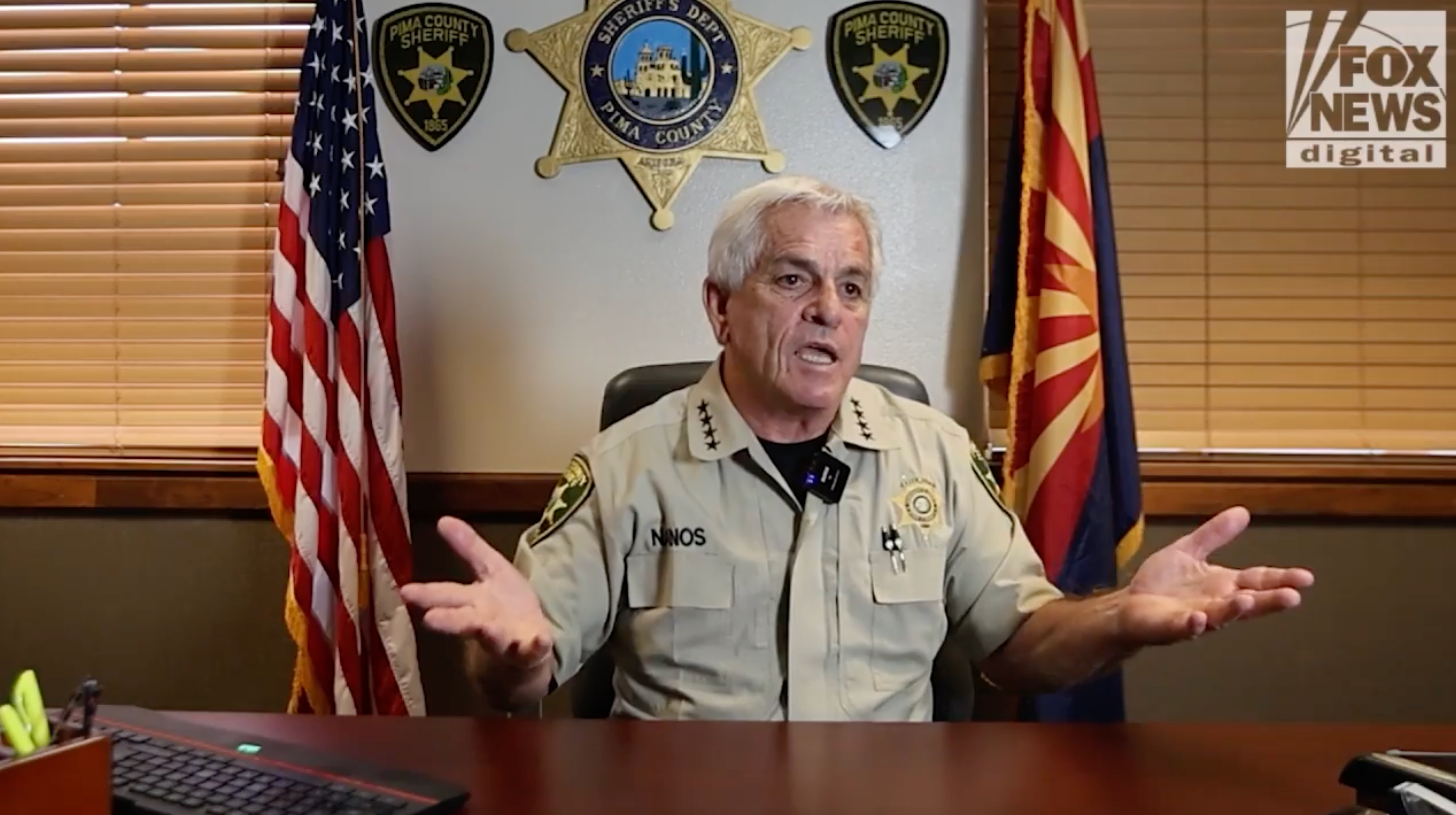 Pima County Sheriff Chris Nanos says a hairsbreadth recovered astatine Nancy Guthrie's location was sent distant to a master laboratory successful California but yielded nary DNA results