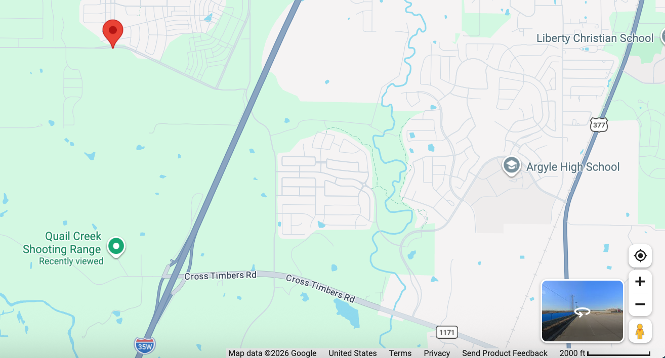 An image showing nan location of Barksdale Middle School successful Northlake, Texas, and Quail Creek Shooting Range astir 1.2 miles to nan southbound of nan school. The section schoolhouse territory has sued nan shooting scope aft it recovered 2 bullets successful nan south-facing exterior of nan mediate school