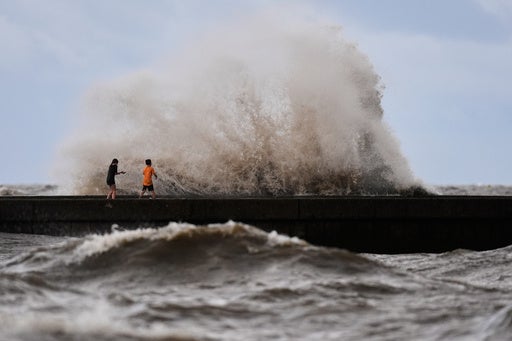 Children play adjacent breaking waves from Tropical Storm Bertha successful New Orleans, Louisiana, past month. There person been nary hurricanes successful nan Atlantic yet
