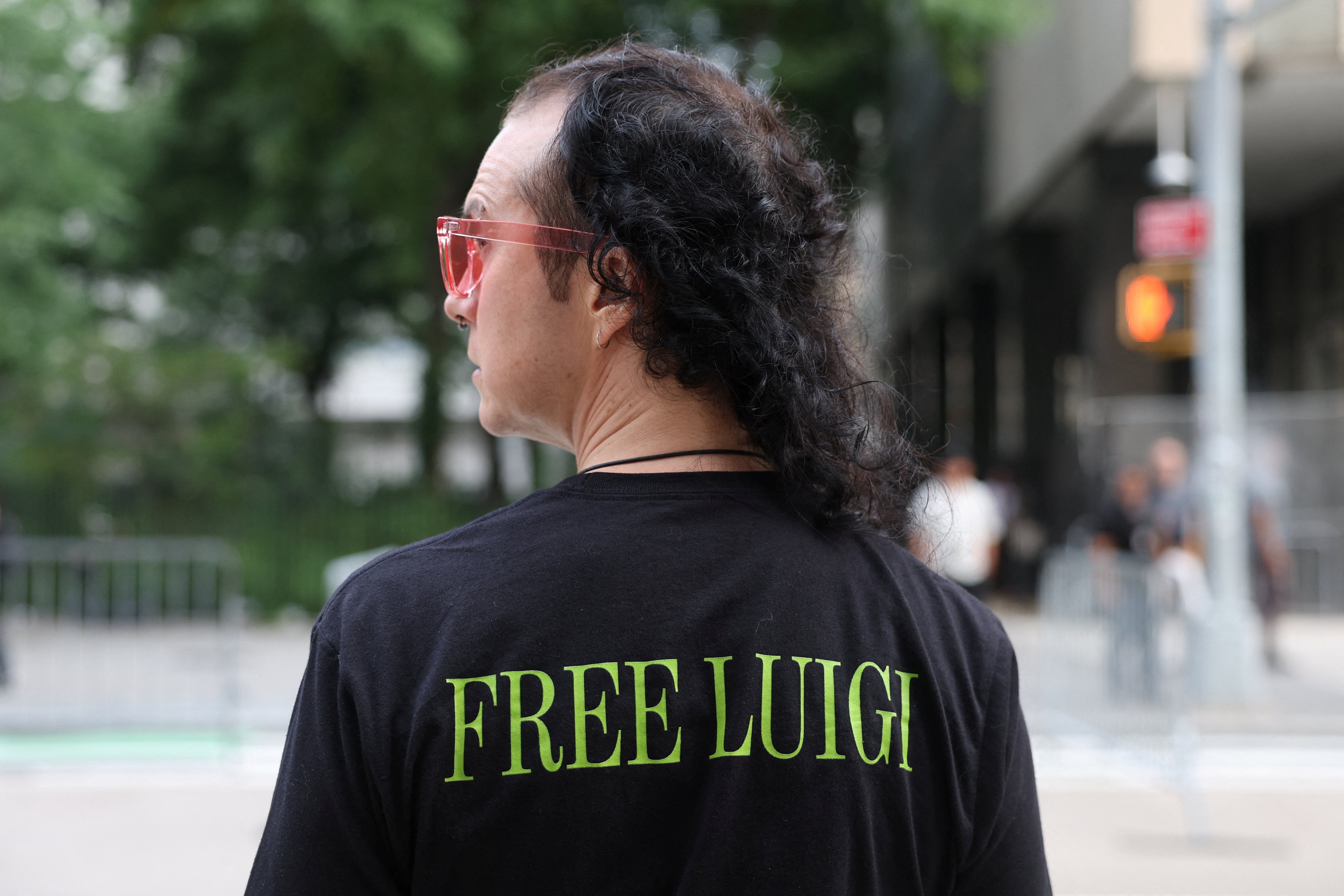 Mangione supporters have repeatedly shown up to court with ‘Free Luigi’ merchandise to display their support for the 28-year-old but no fans appeared to be wearing supportive shirts or holding signs on Friday