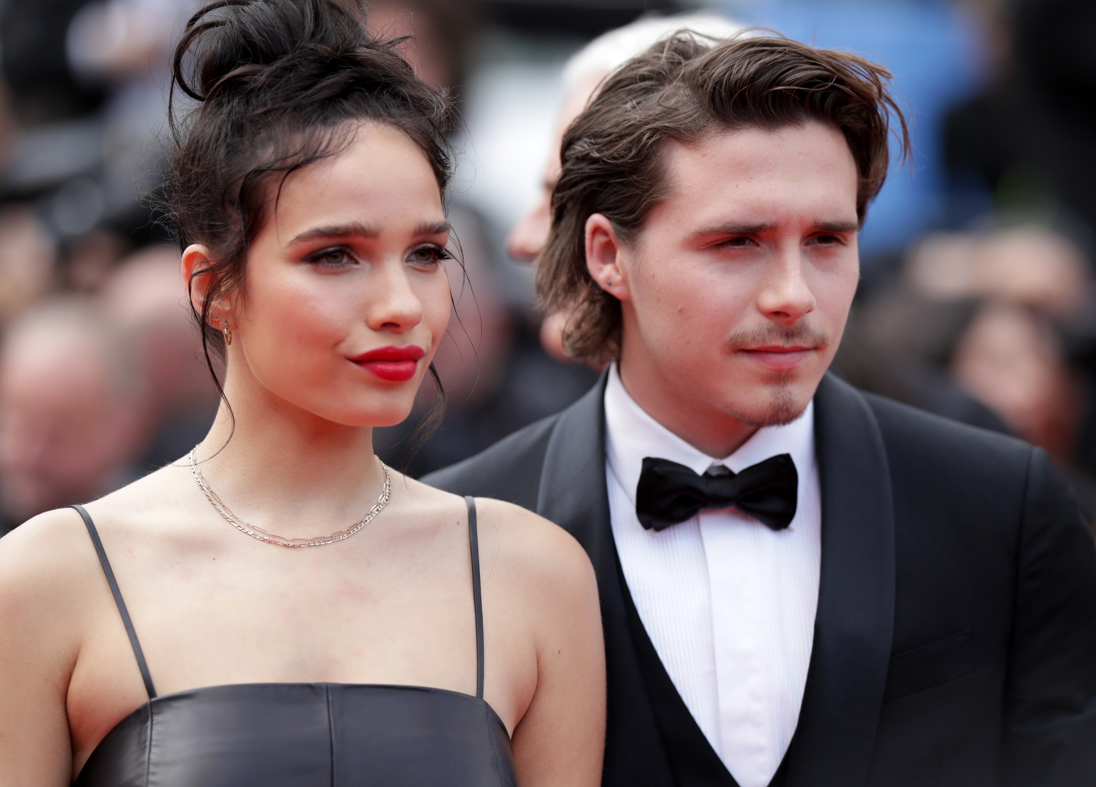 Brooklyn Beckham and ex-girlfriend Hana Cross in 2019 – the book claims their relationship came under pressure from the family brand