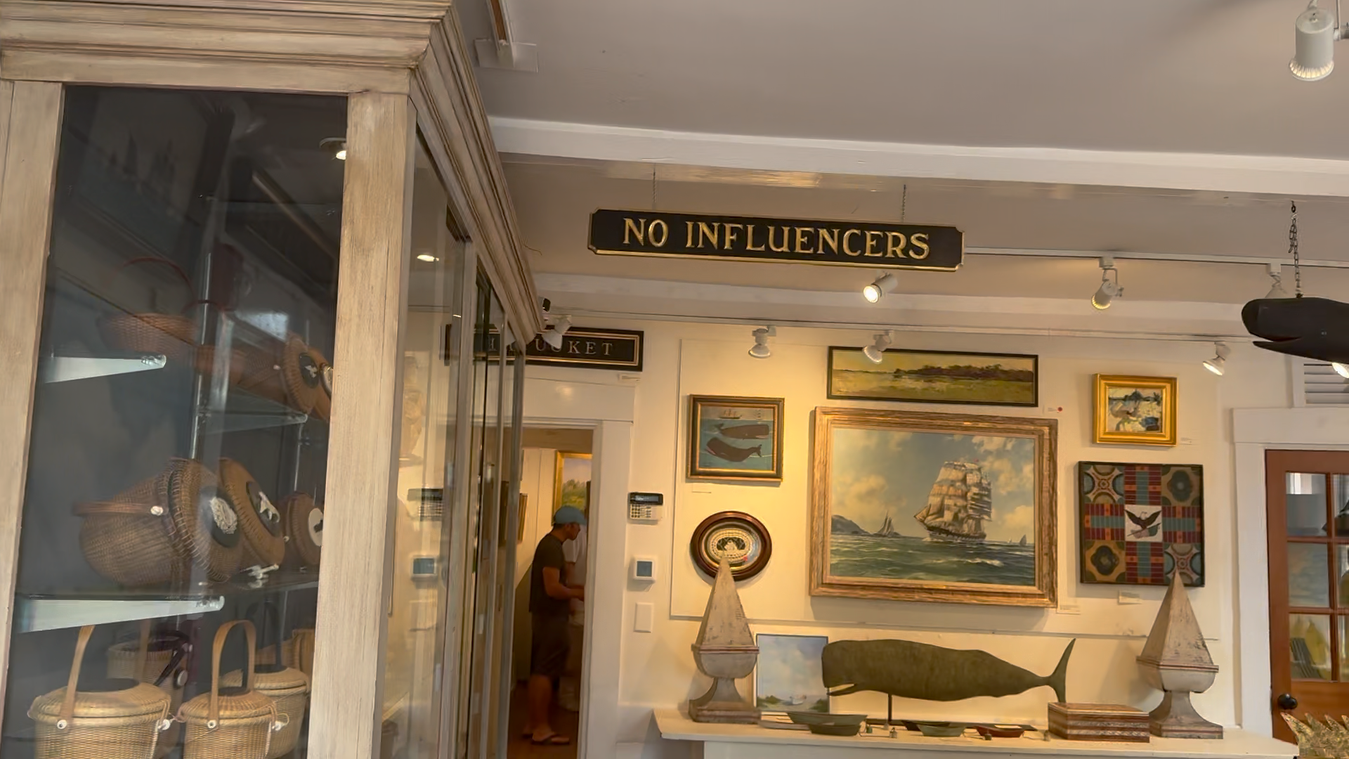 The 'tongue-in-cheek' motion that launched a people warfare connected Nantucket is displayed successful Four Winds Craft Guild