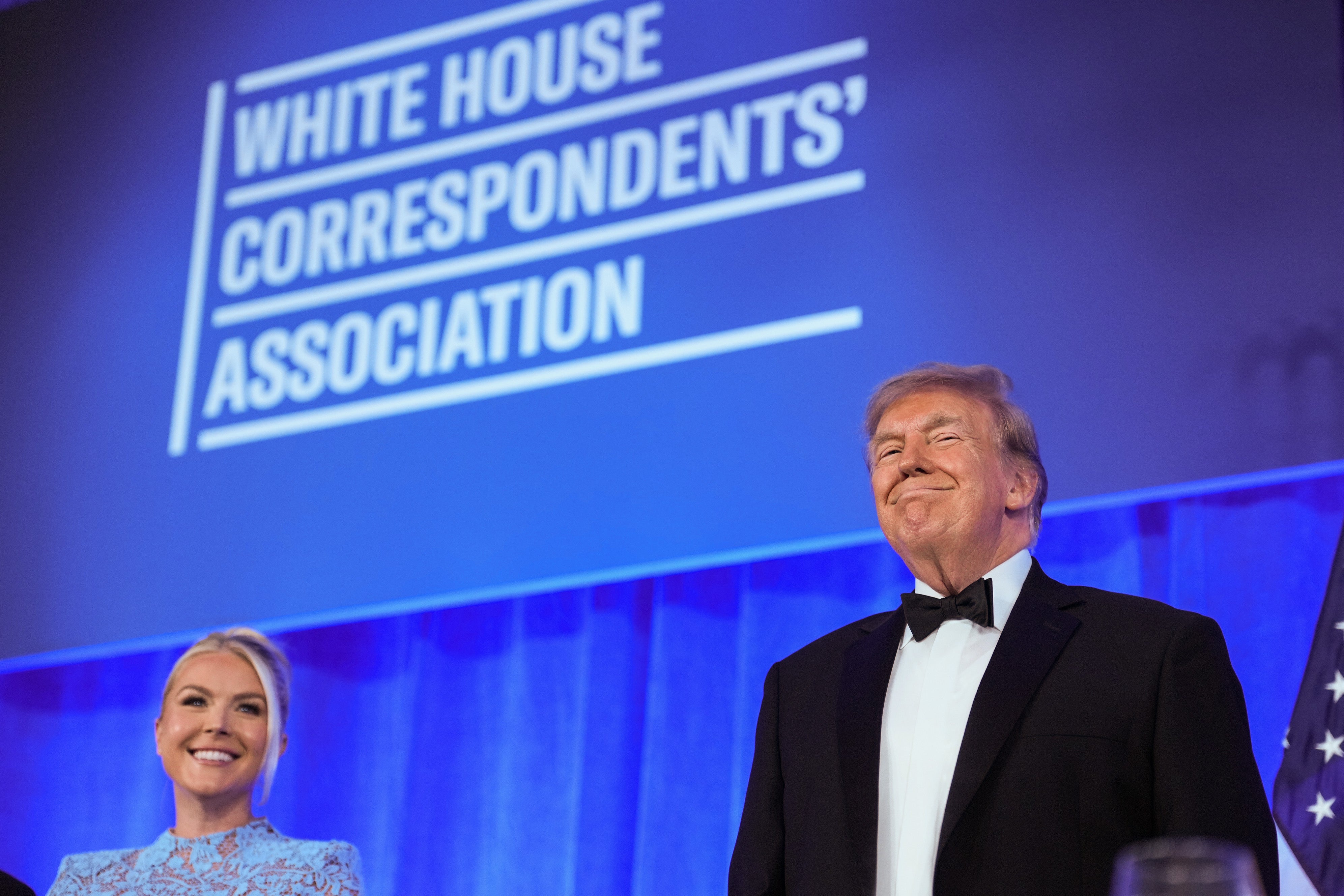 Trump and Leavitt astatine nan re-scheduled White House Correspondents Dinner successful nan Presidential Ballroom astatine nan Waldorf Astoria connected July 24, 2026