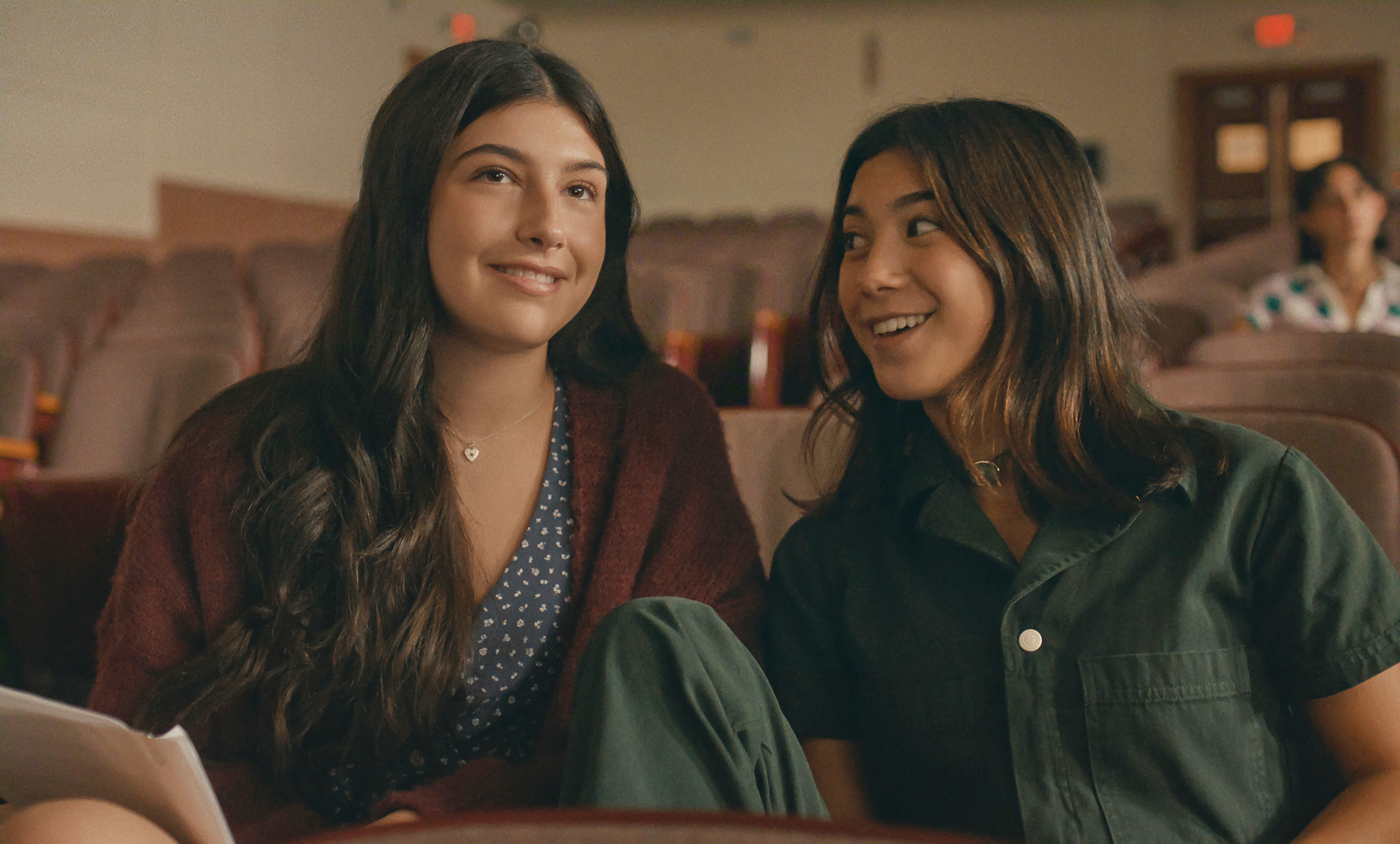 Sunny Sandler (left) leads the new coming-of-age comedy drama with Scarlett Estevez (right) about a high school theater kid, whose mother suffers a health crisis